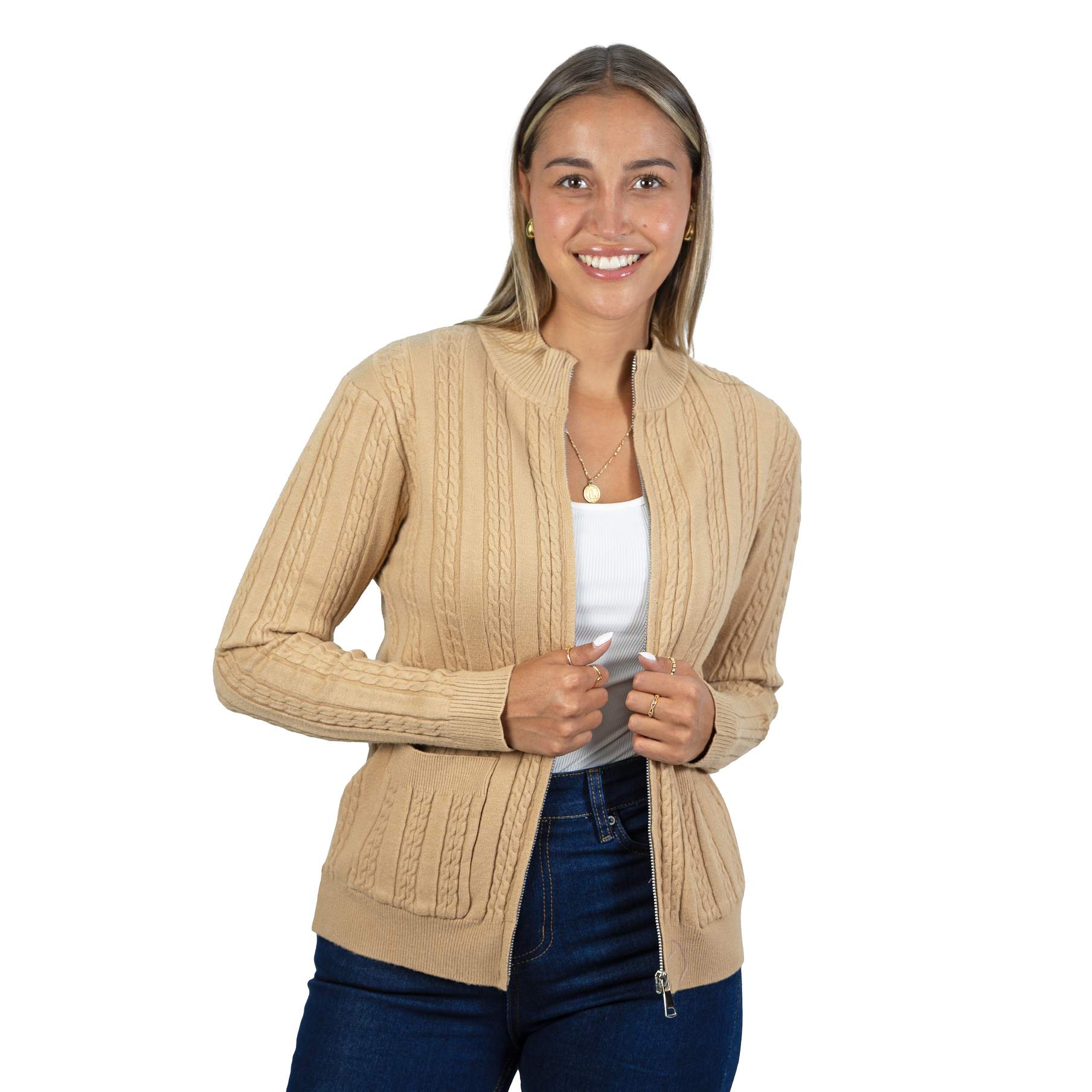 Chaleco mujer cierre texturado colores 10