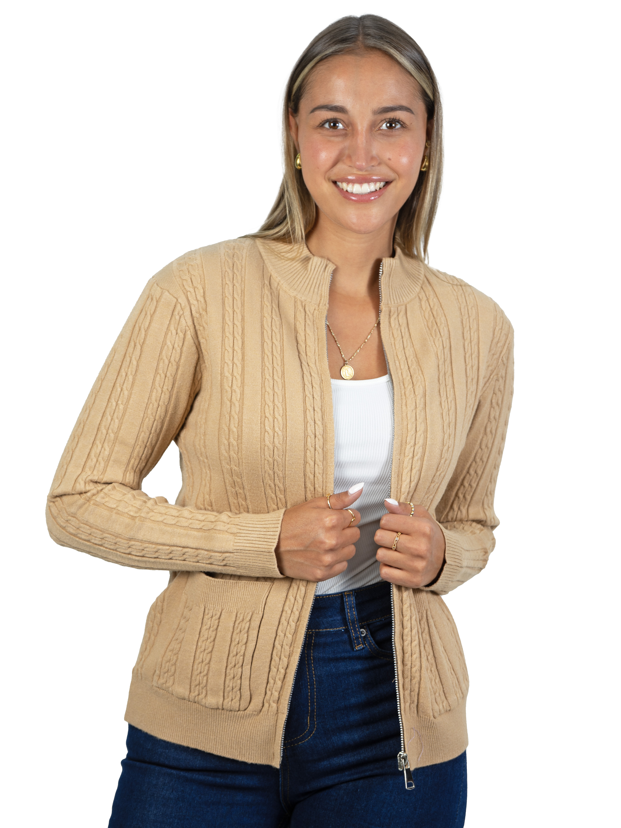 Chaleco mujer cierre texturado colores 10