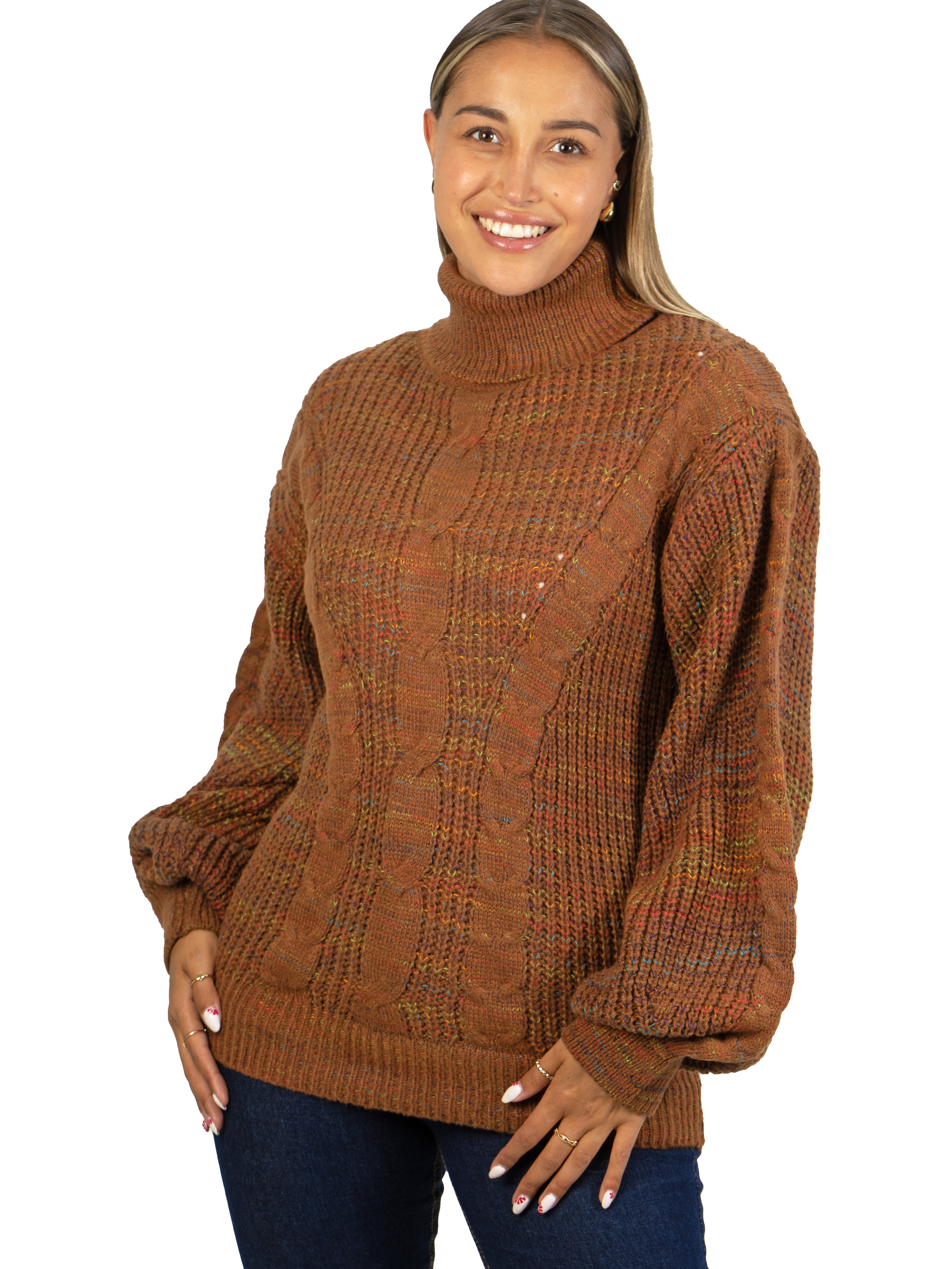 Chaleco mujer lana reciclada jaspeado manga englobada colores 3