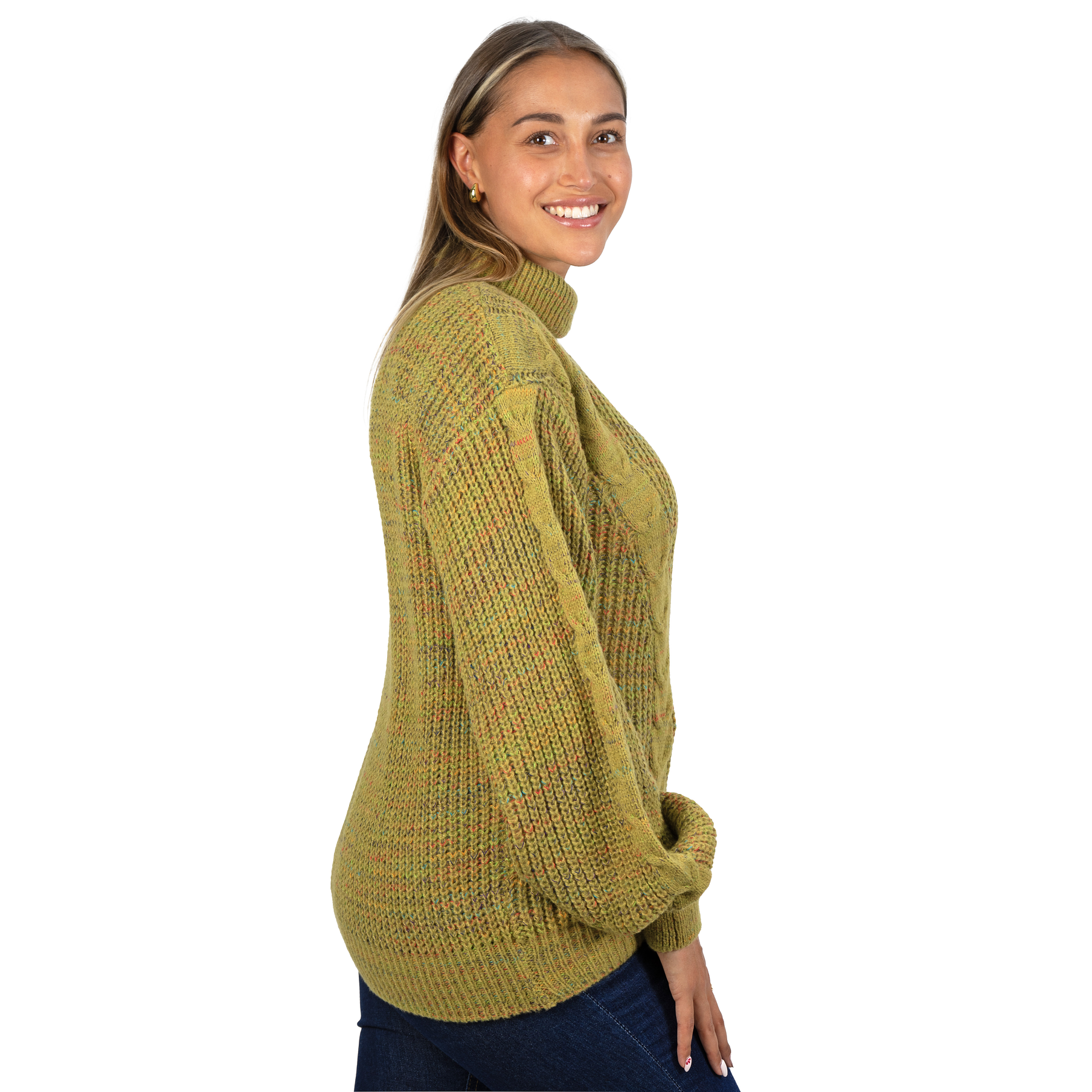 Chaleco mujer lana reciclada jaspeado manga englobada colores 4