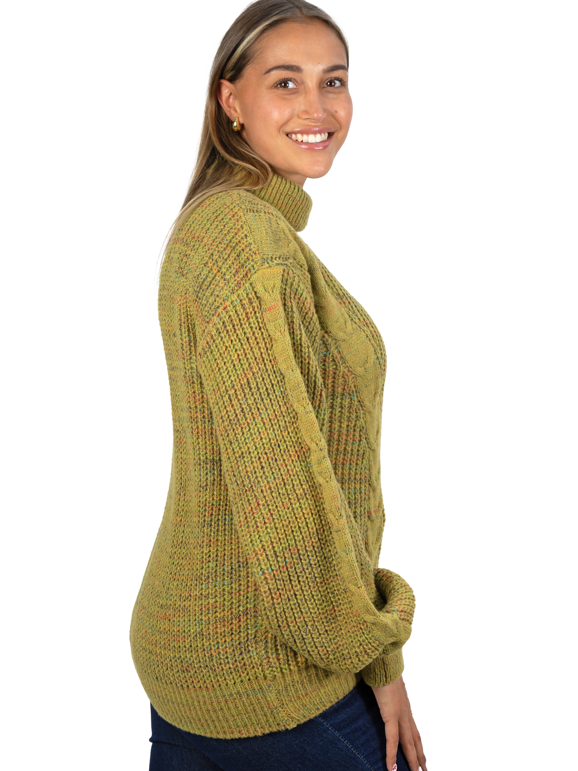 Chaleco mujer lana reciclada jaspeado manga englobada colores 4