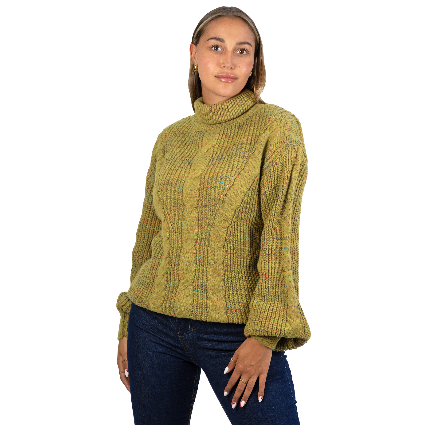 Chaleco mujer lana reciclada jaspeado manga englobada colores 5