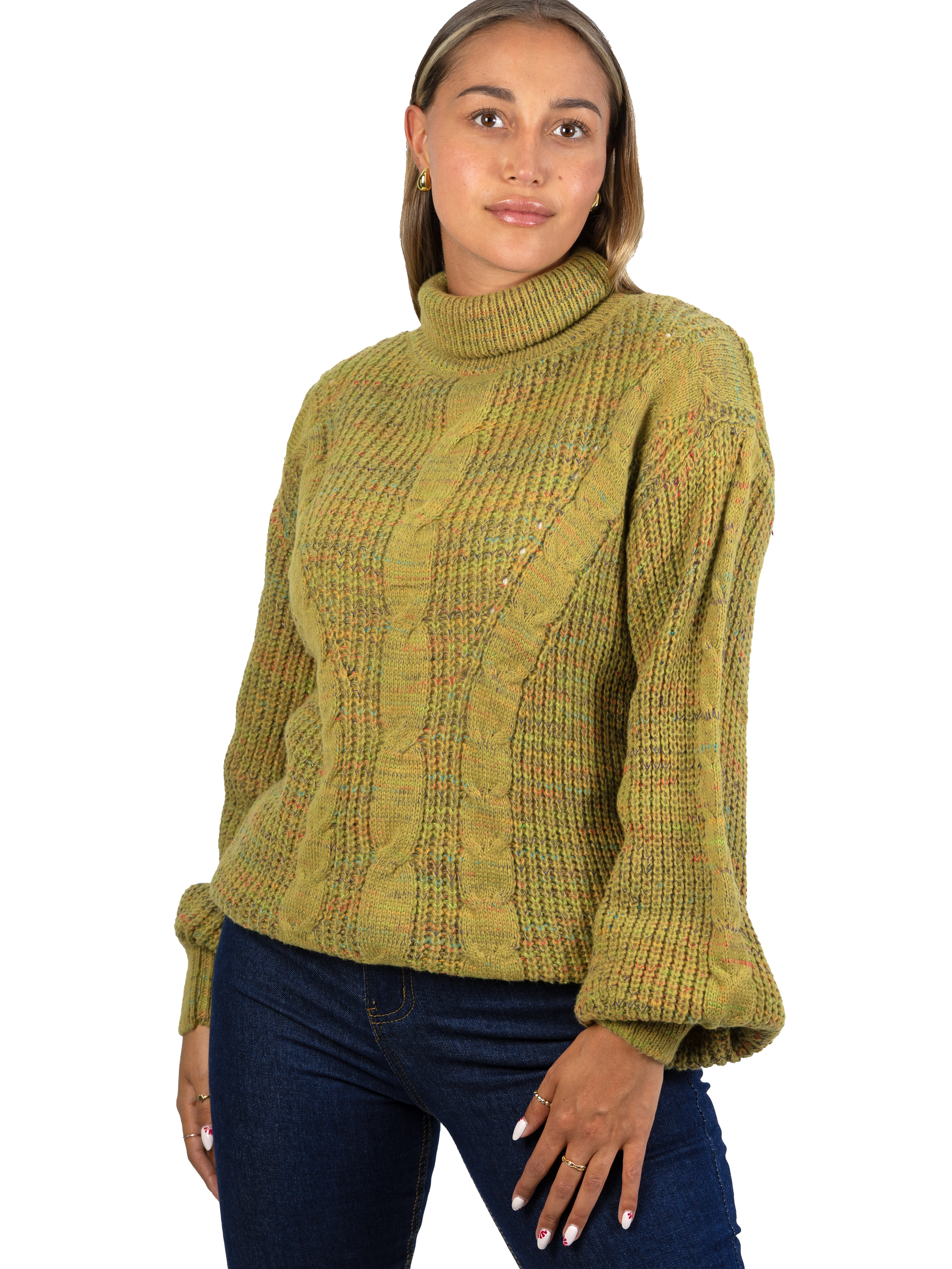 Chaleco mujer lana reciclada jaspeado manga englobada colores 5