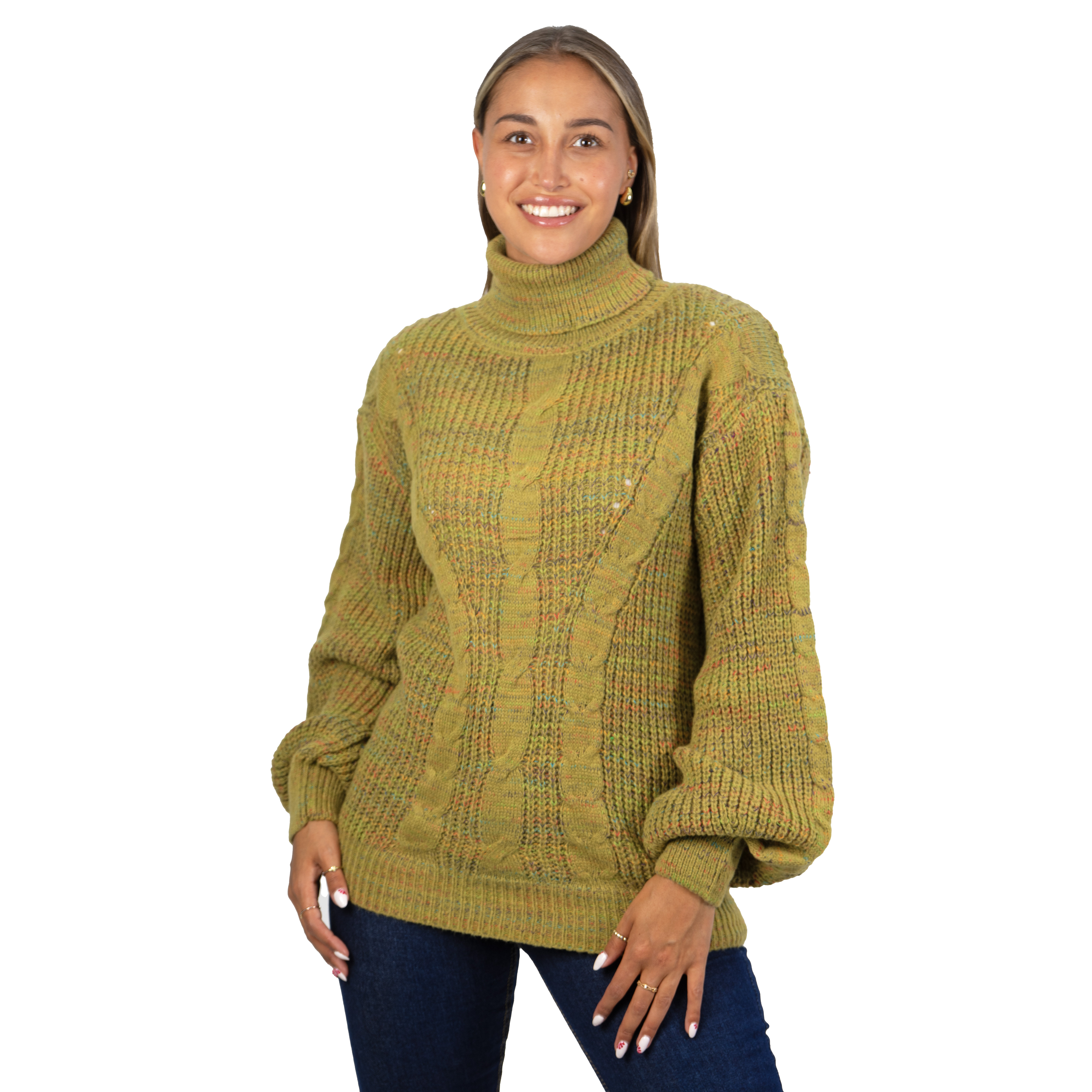 Chaleco mujer lana reciclada jaspeado manga englobada colores 6