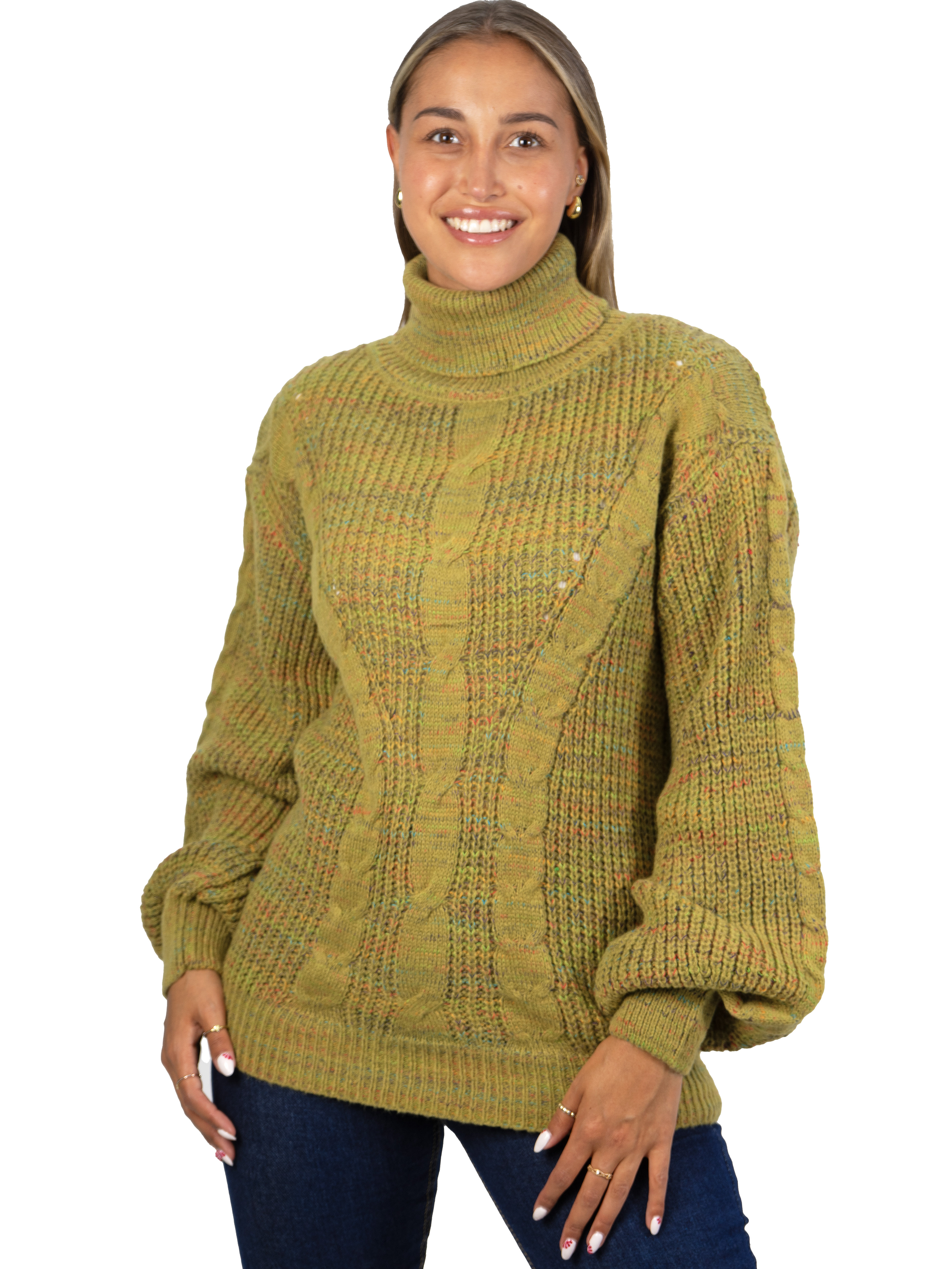 Chaleco mujer lana reciclada jaspeado manga englobada colores 6