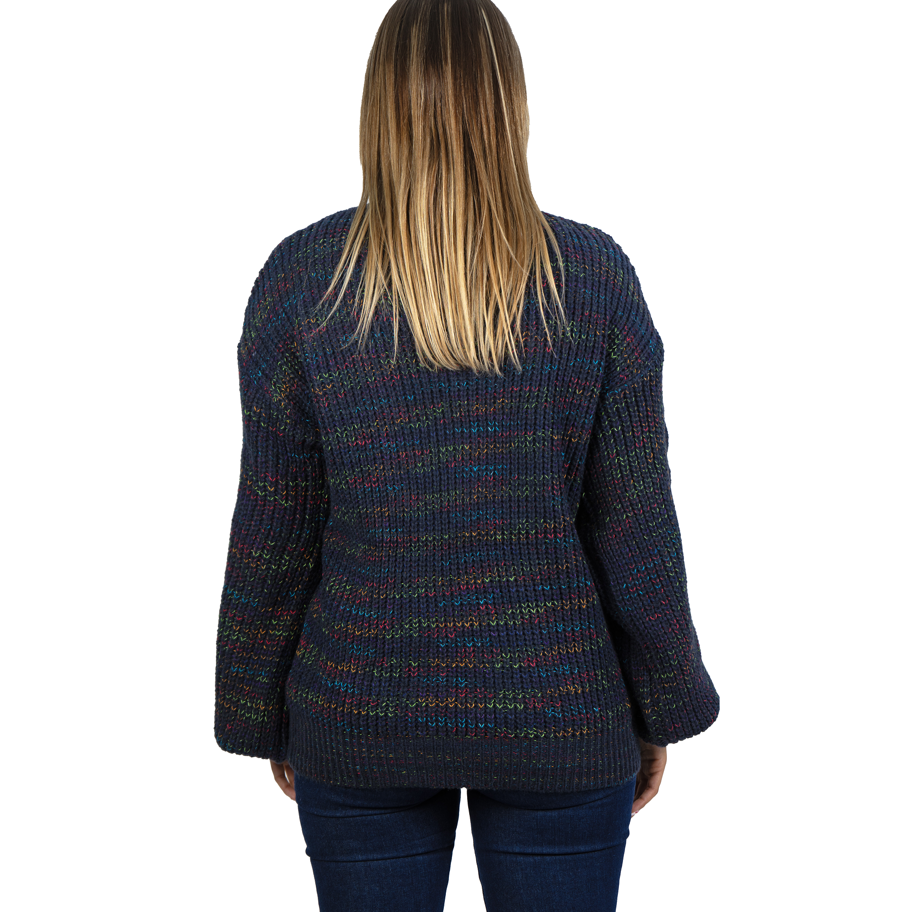 Chaleco mujer lana reciclada jaspeado manga englobada colores 7