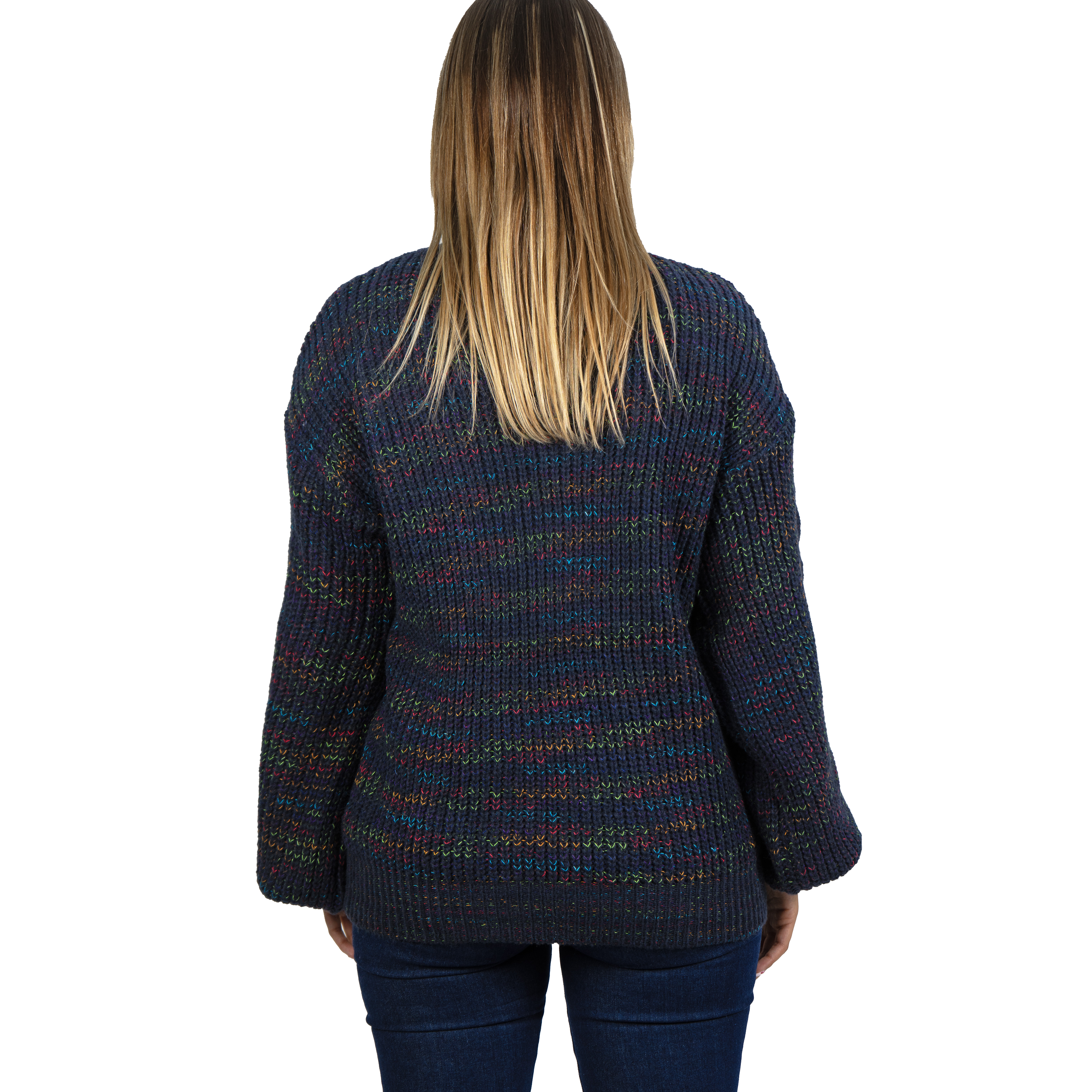 Chaleco mujer lana reciclada jaspeado manga englobada colores 7