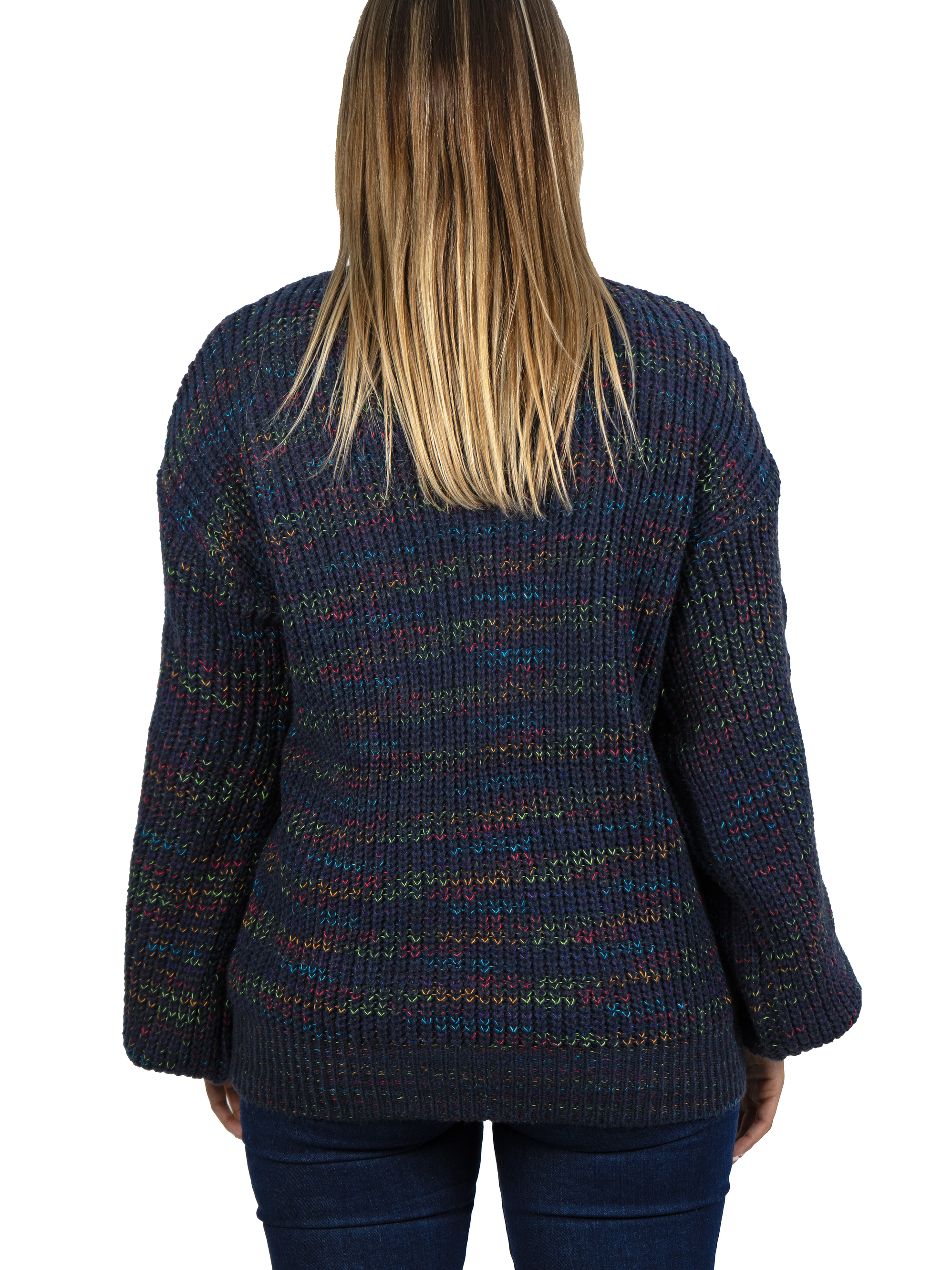 Chaleco mujer lana reciclada jaspeado manga englobada colores 7