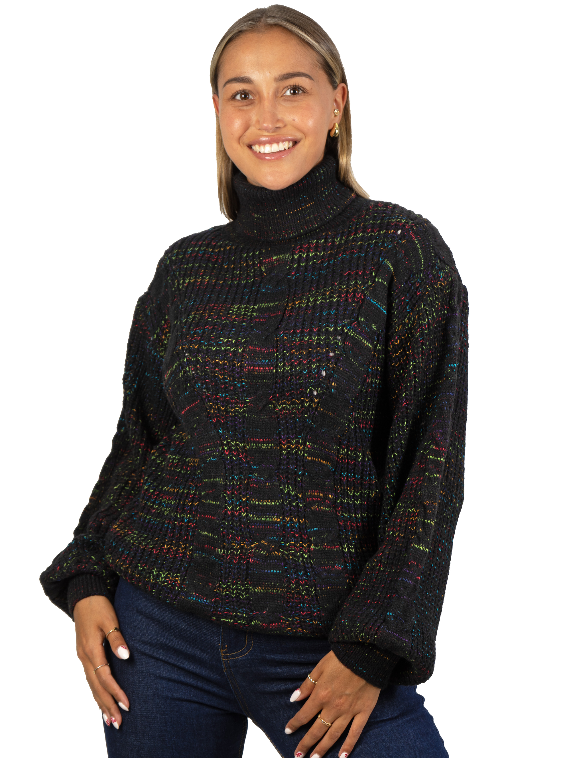 Chaleco mujer lana reciclada jaspeado manga englobada colores 12