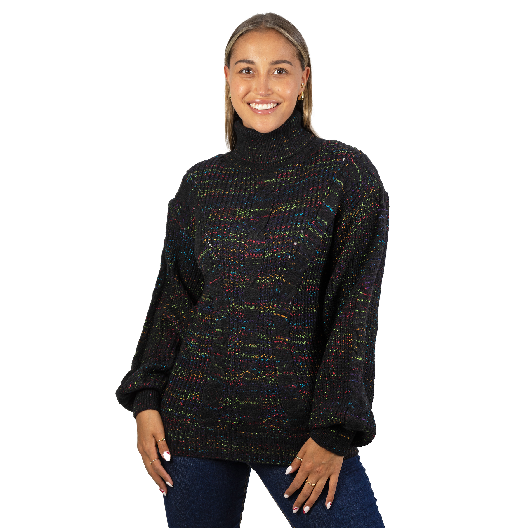 Chaleco mujer lana reciclada jaspeado manga englobada colores 13