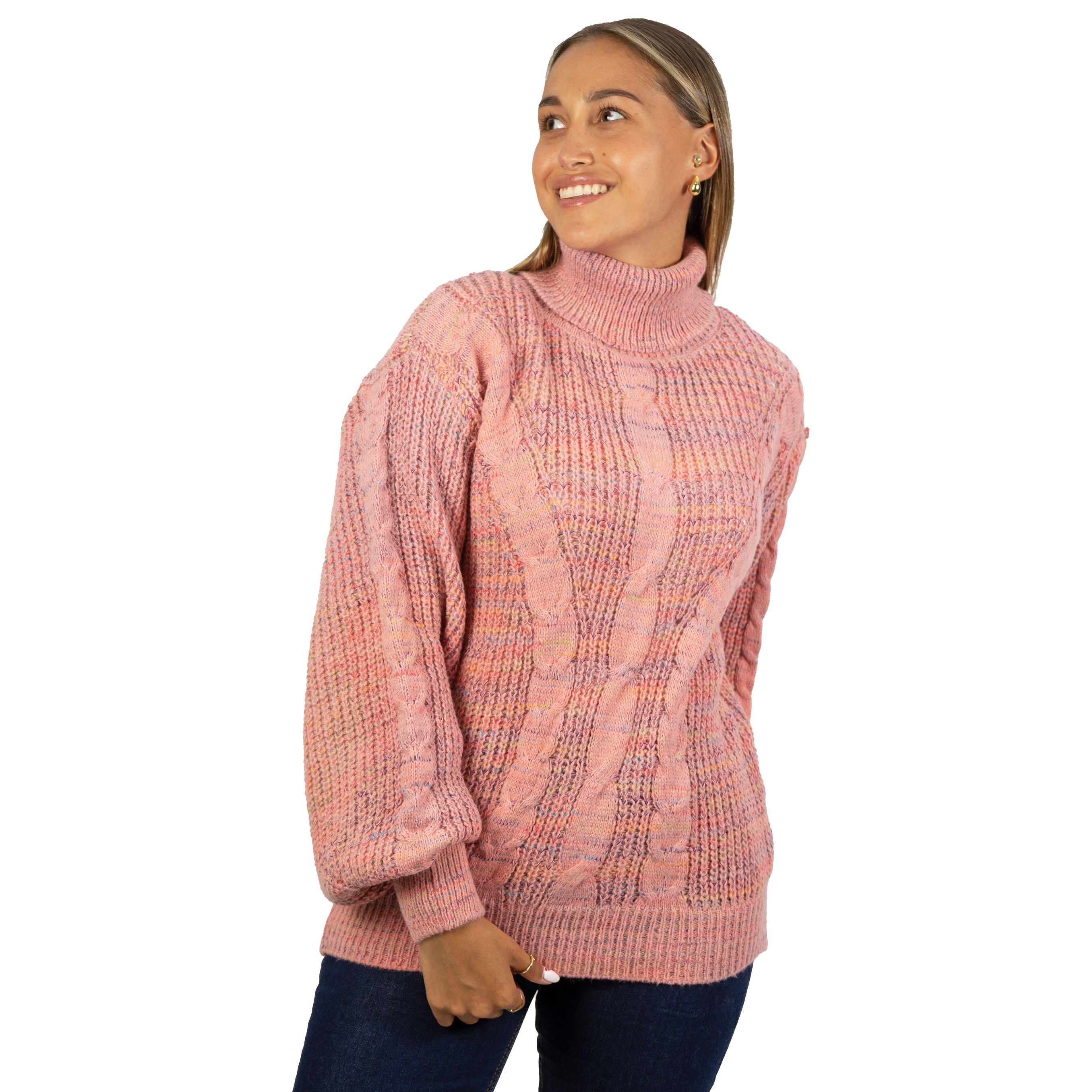 Chaleco mujer lana reciclada jaspeado manga englobada colores 16