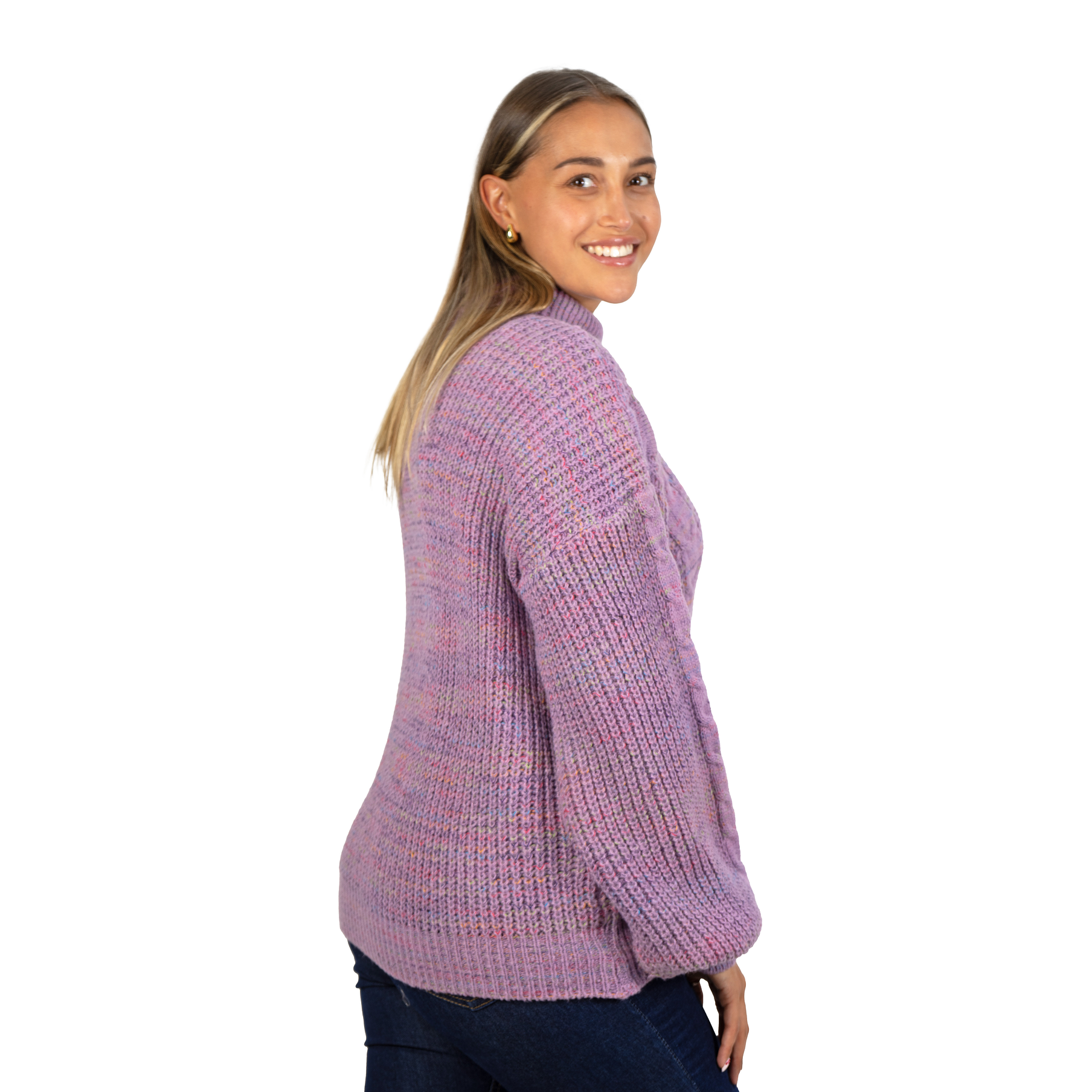 Chaleco mujer lana reciclada jaspeado manga englobada colores 20