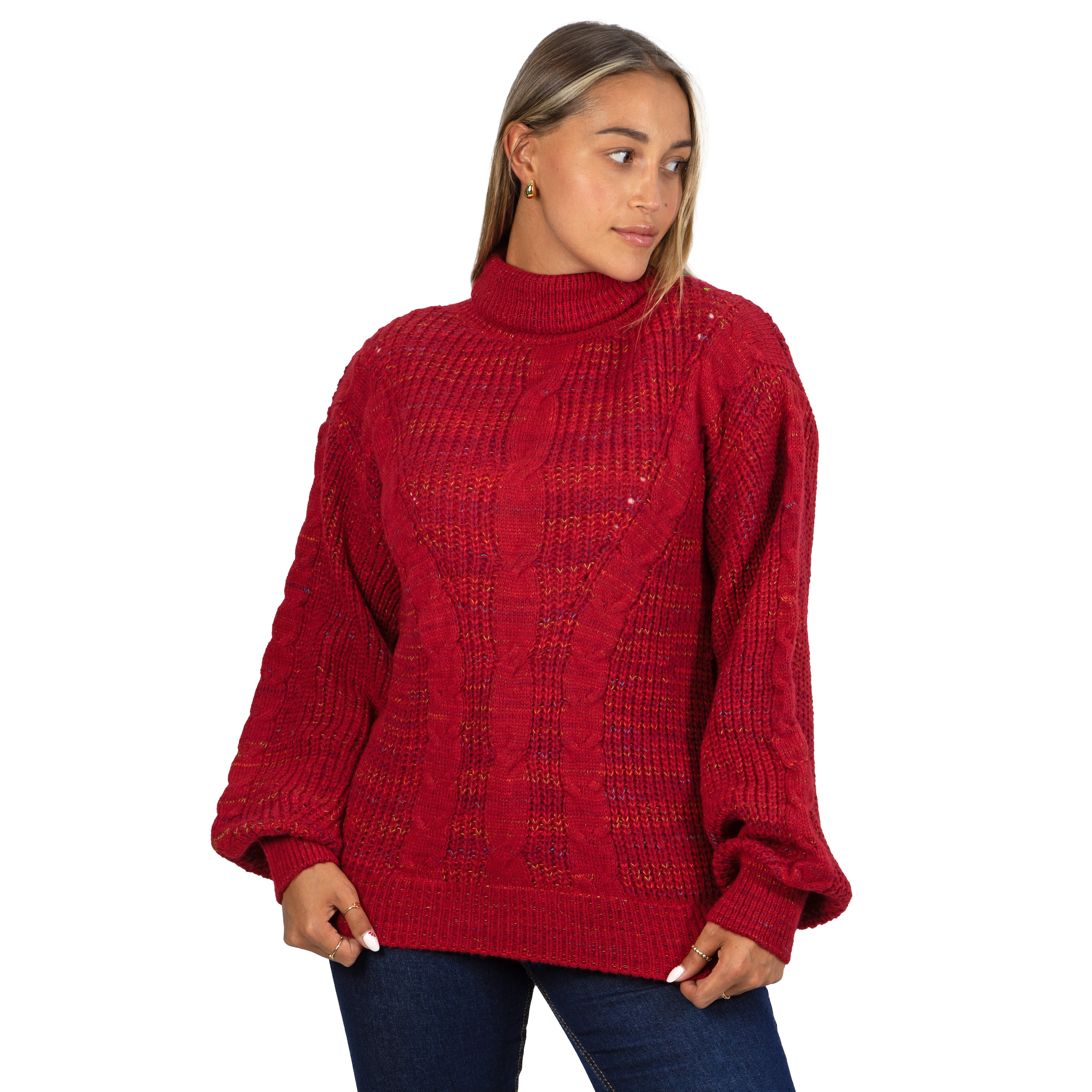 Chaleco mujer lana reciclada jaspeado manga englobada colores 23