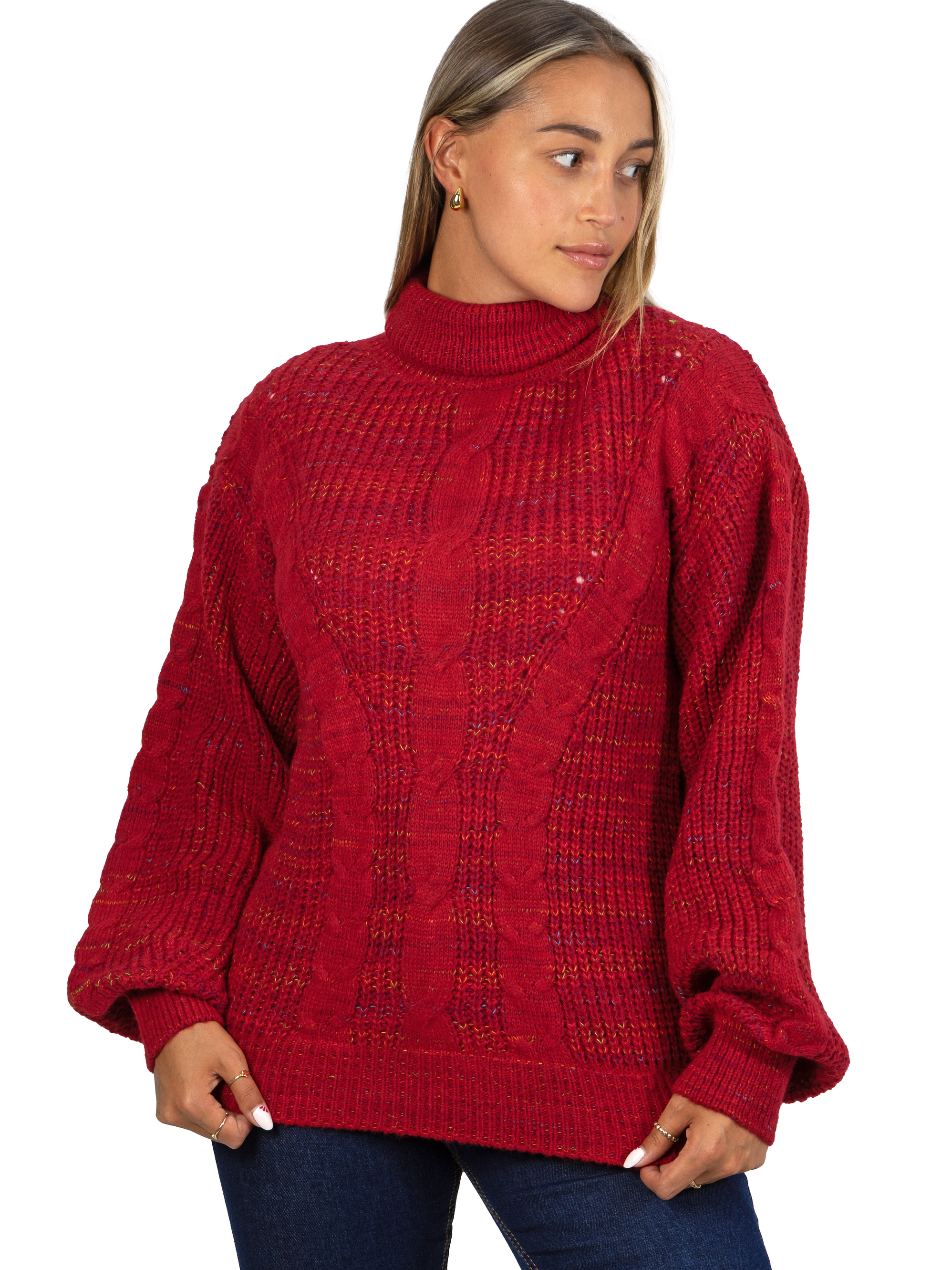 Chaleco mujer lana reciclada jaspeado manga englobada colores 23