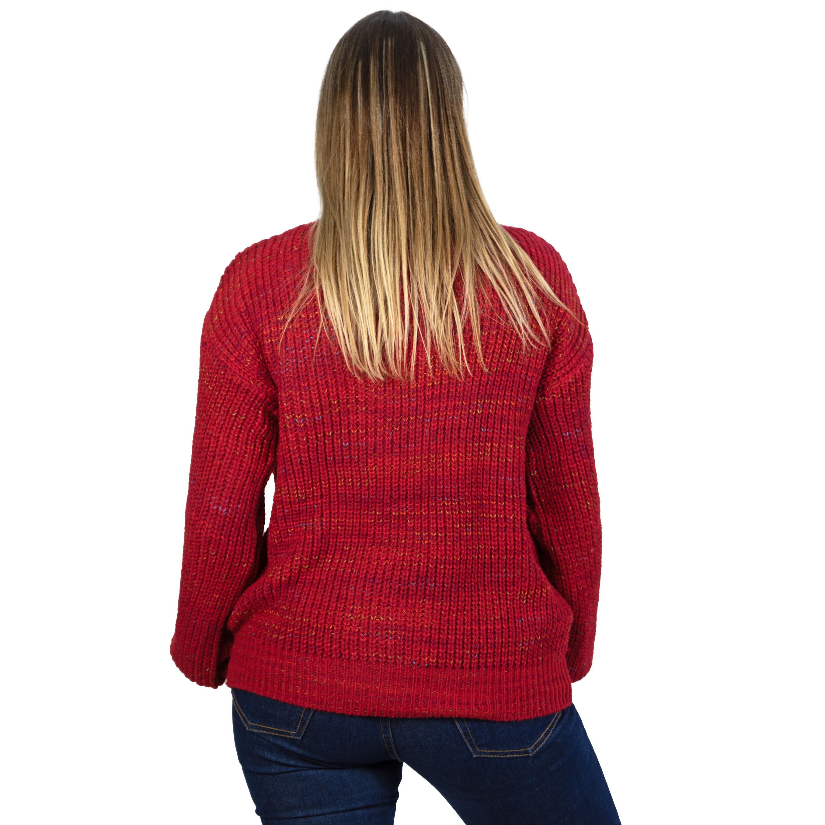 Chaleco mujer lana reciclada jaspeado manga englobada colores 24