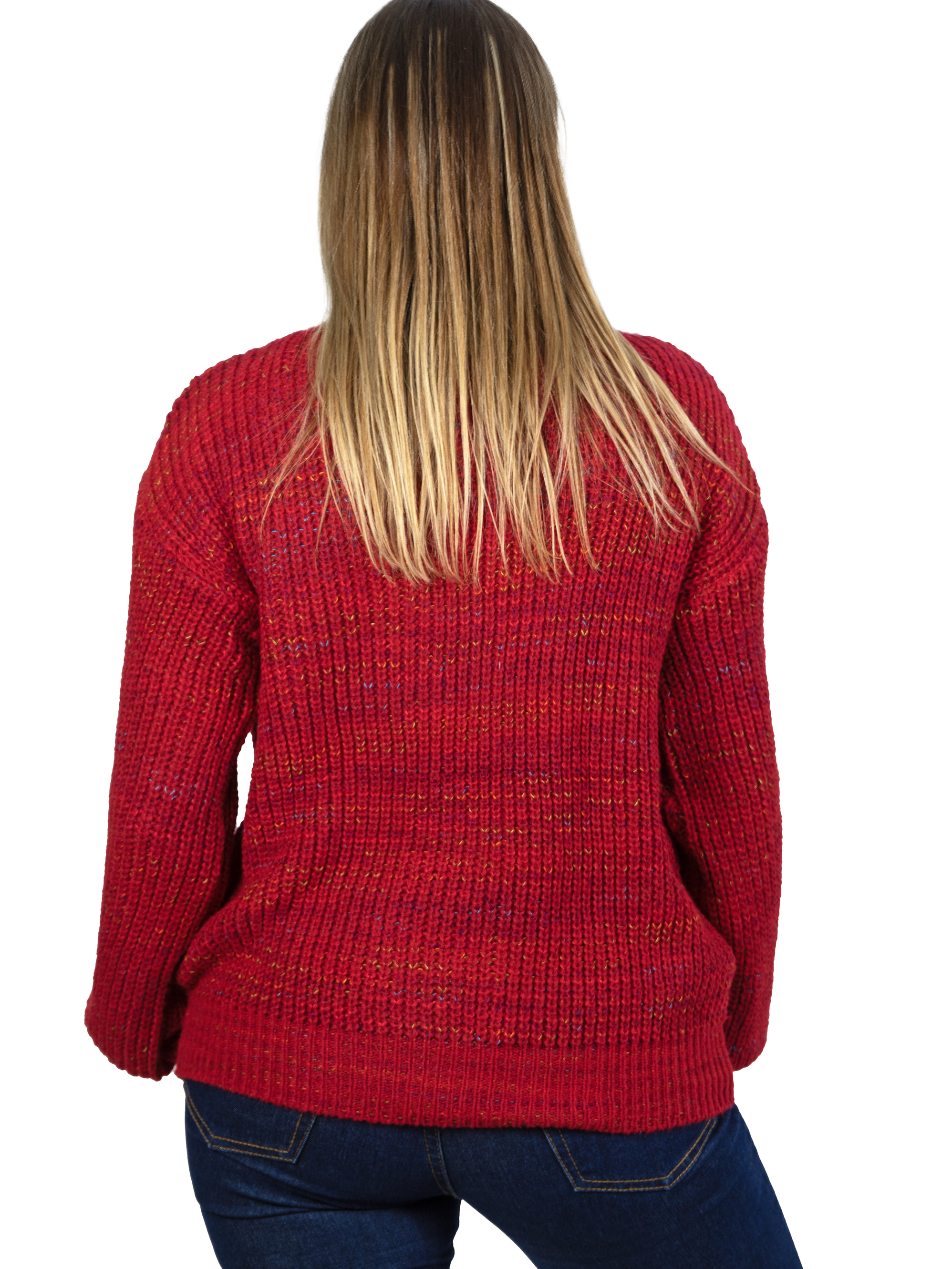 Chaleco mujer lana reciclada jaspeado manga englobada colores 24