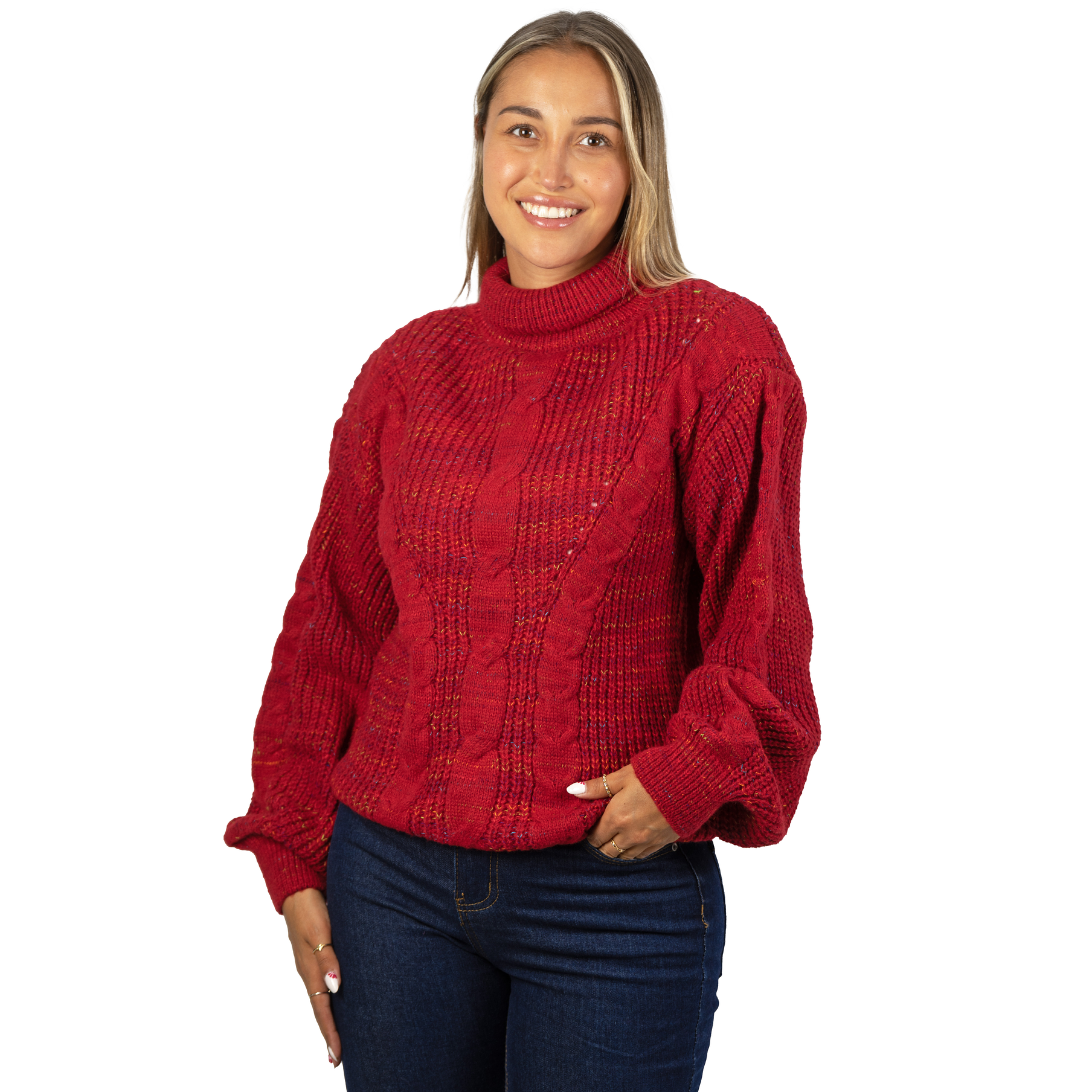 Chaleco mujer lana reciclada jaspeado manga englobada colores 25