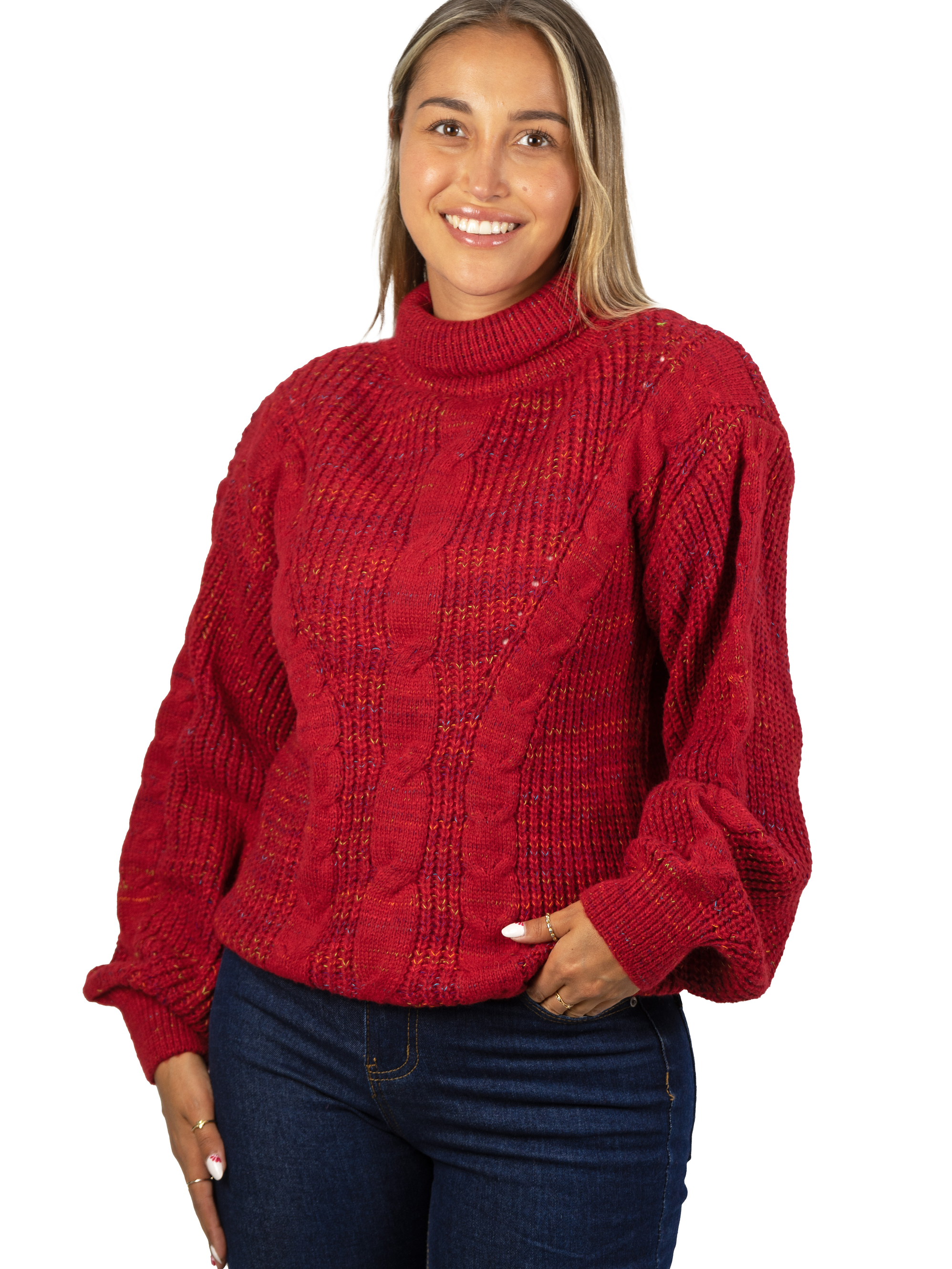 Chaleco mujer lana reciclada jaspeado manga englobada colores 25