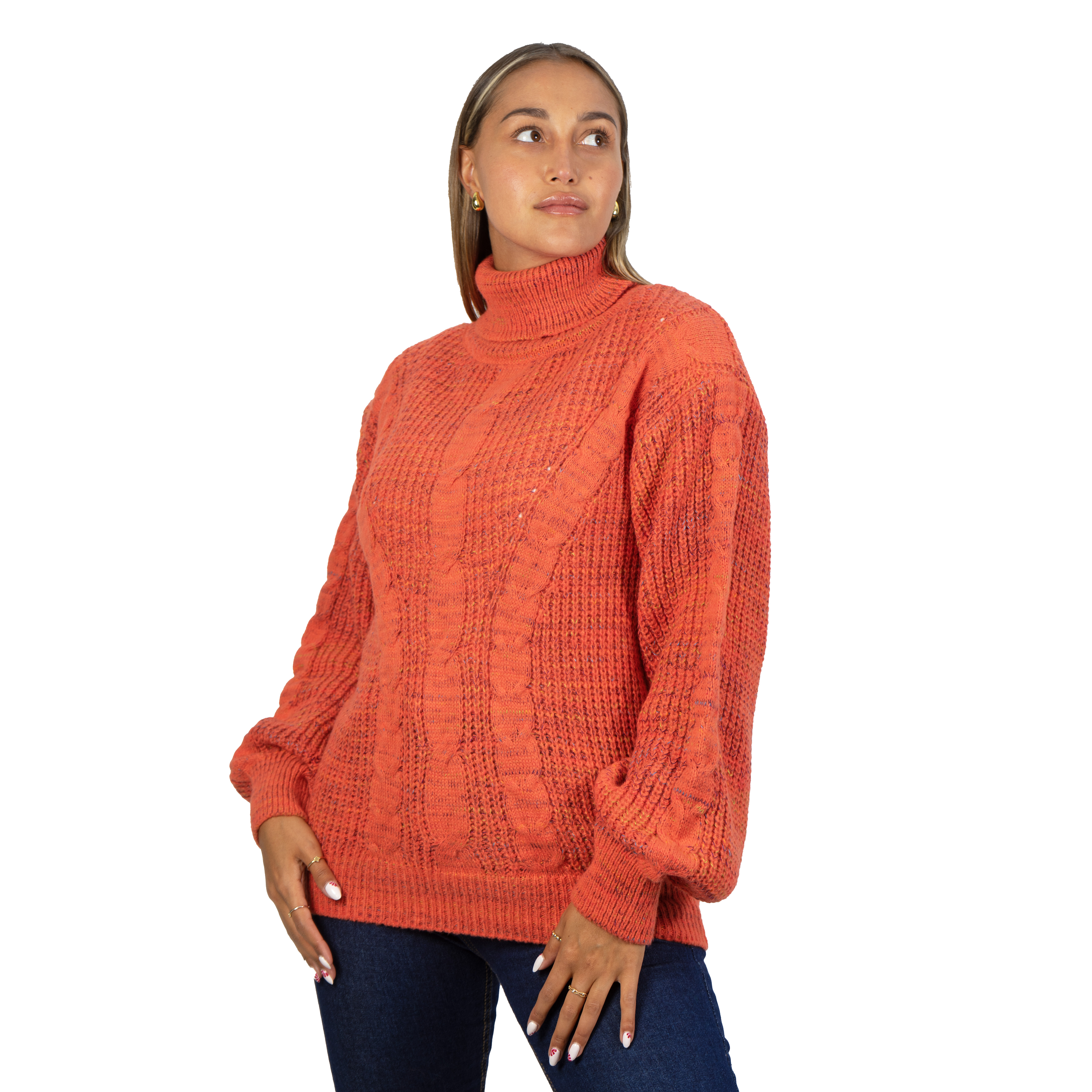 Chaleco mujer lana reciclada jaspeado manga englobada colores 27