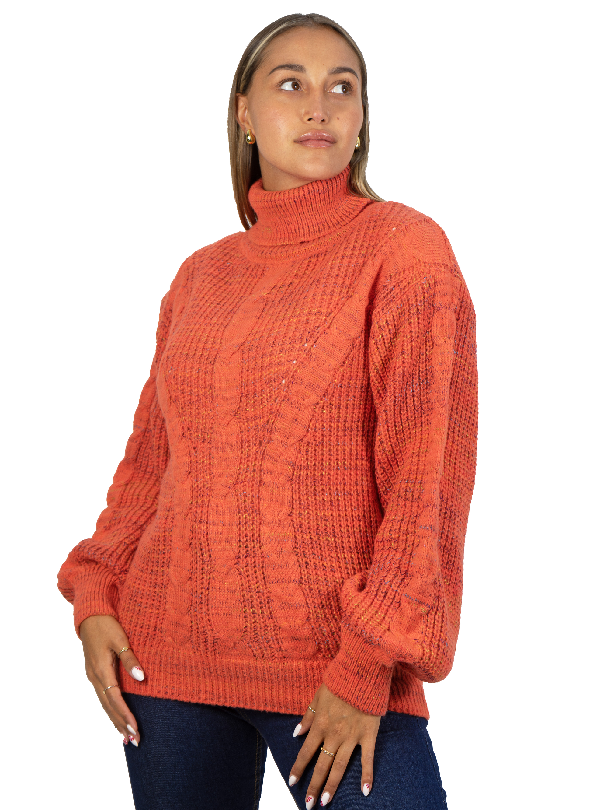 Chaleco mujer lana reciclada jaspeado manga englobada colores 27