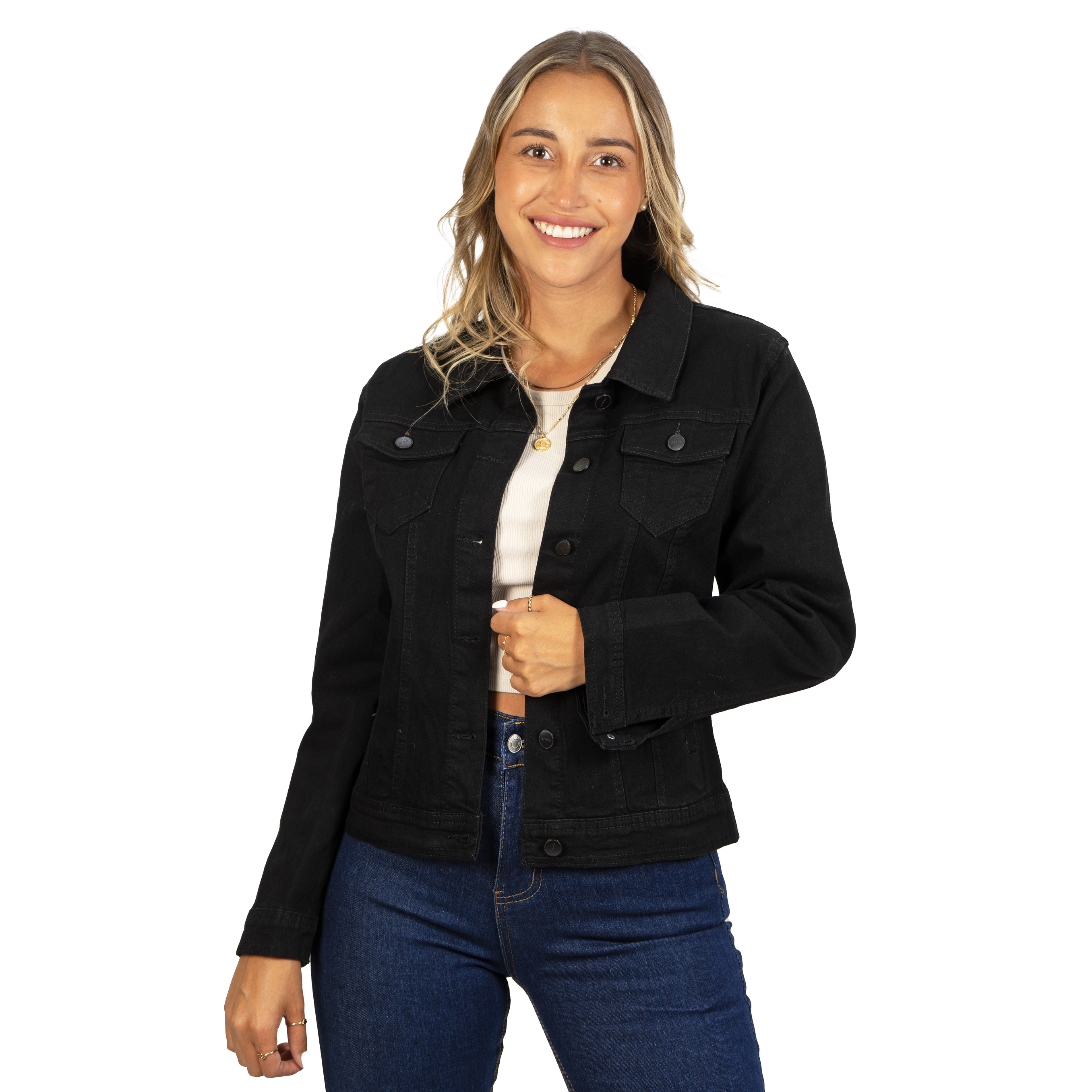 Chaqueta Mezclilla Denim Negro 1