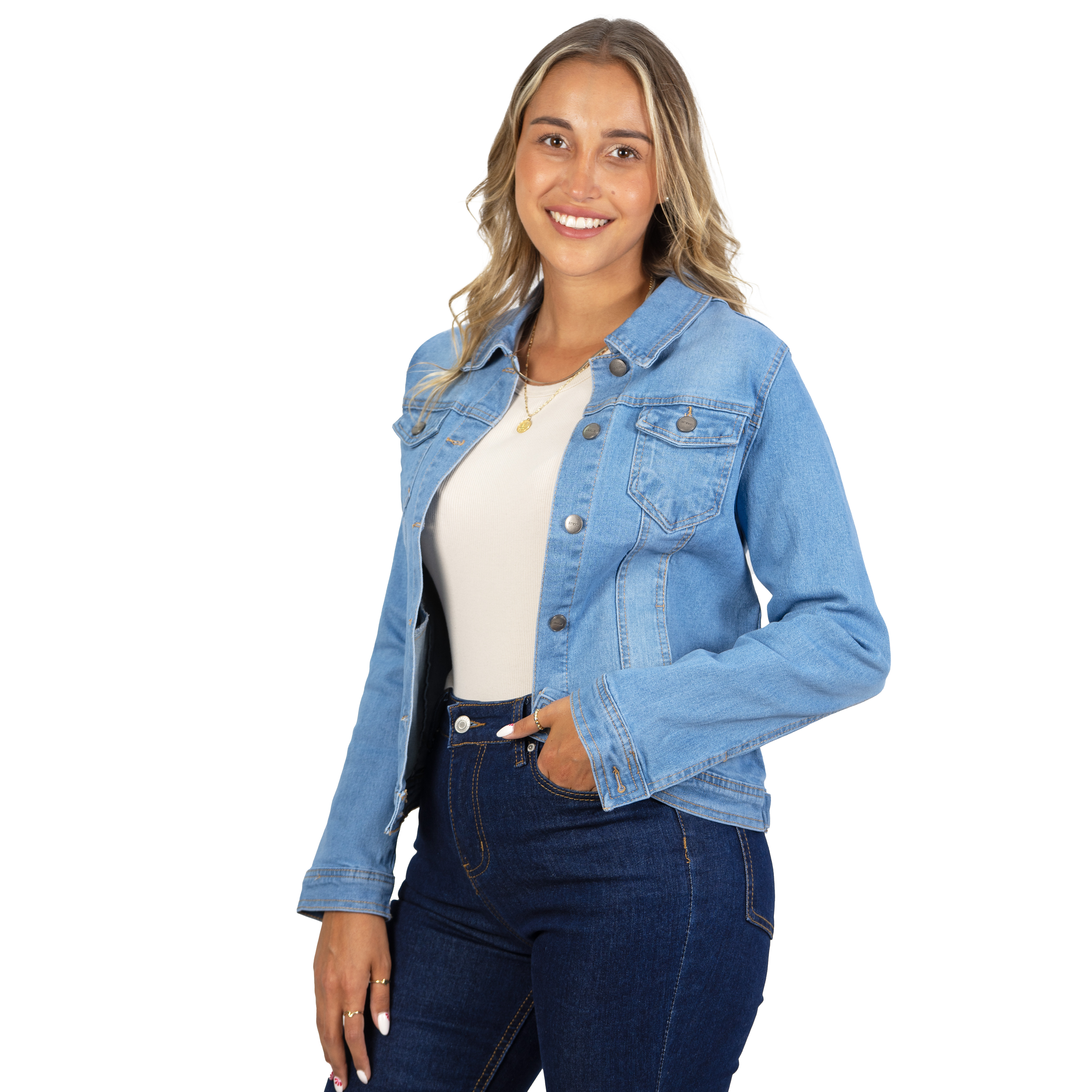 Chaqueta Jeans elasticada Light blue 2