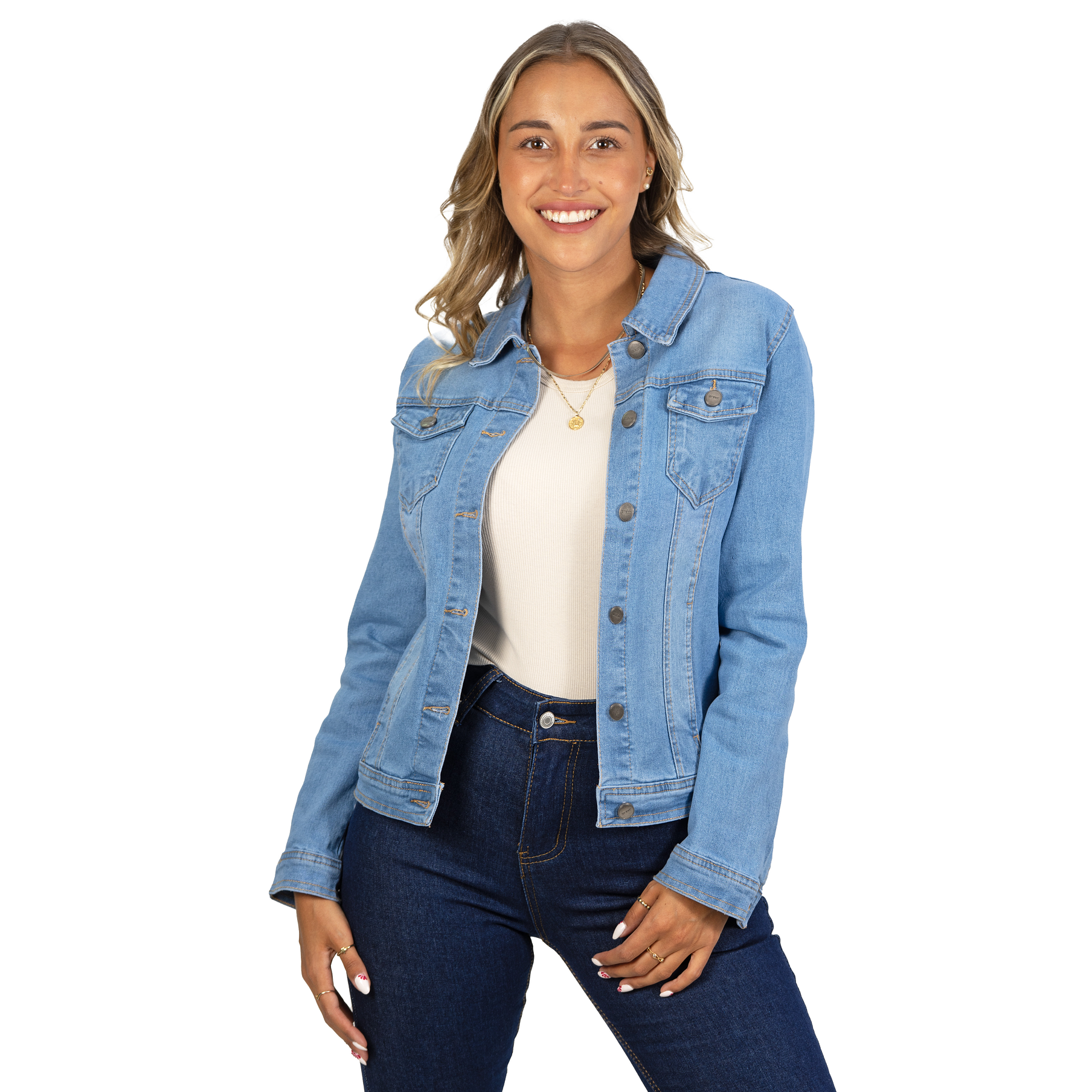 Chaqueta Jeans elasticada Light blue 1