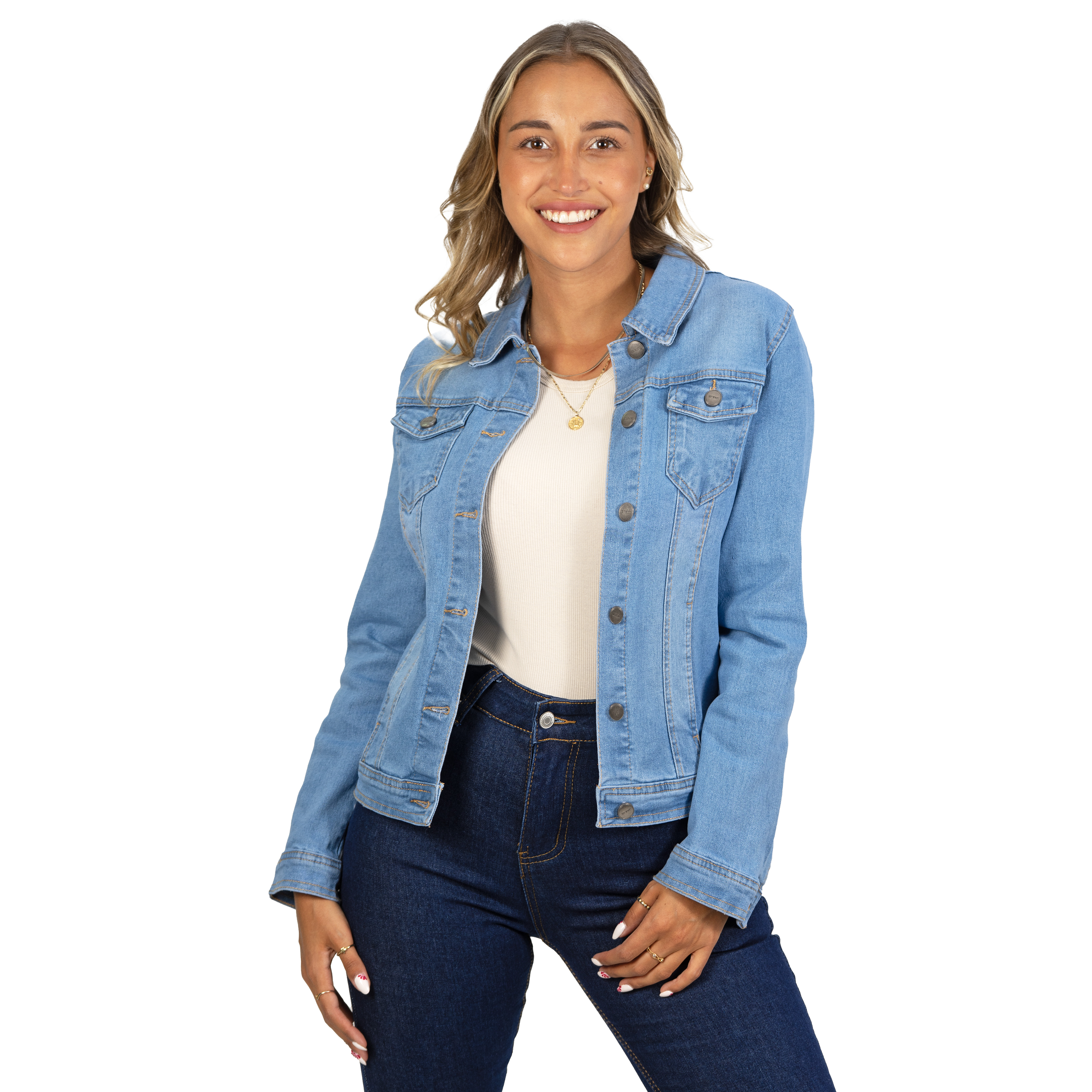 Chaqueta Jeans elasticada Light blue 1