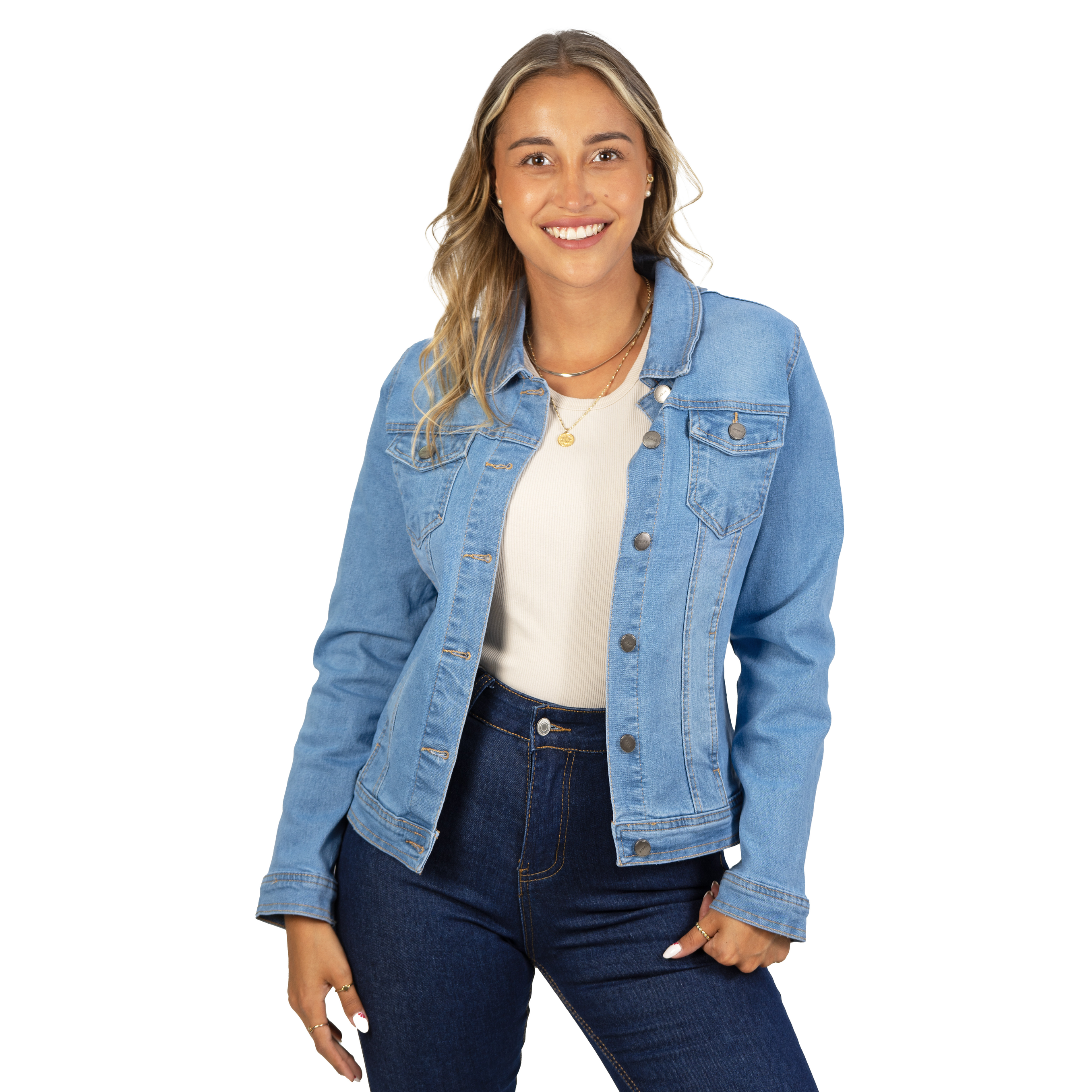 Chaqueta Jeans elasticada Light blue 3