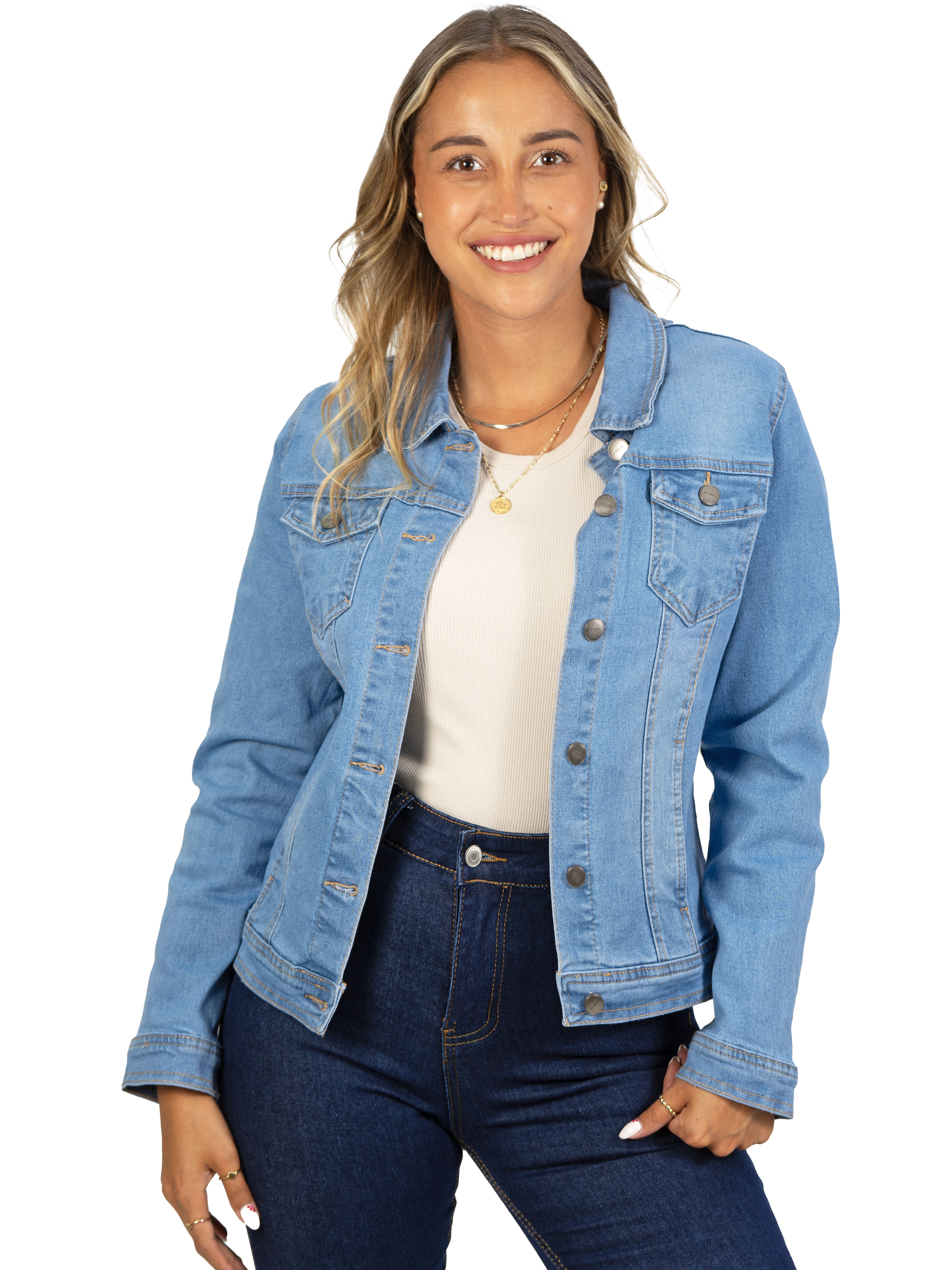 Chaqueta Jeans elasticada Light blue 3
