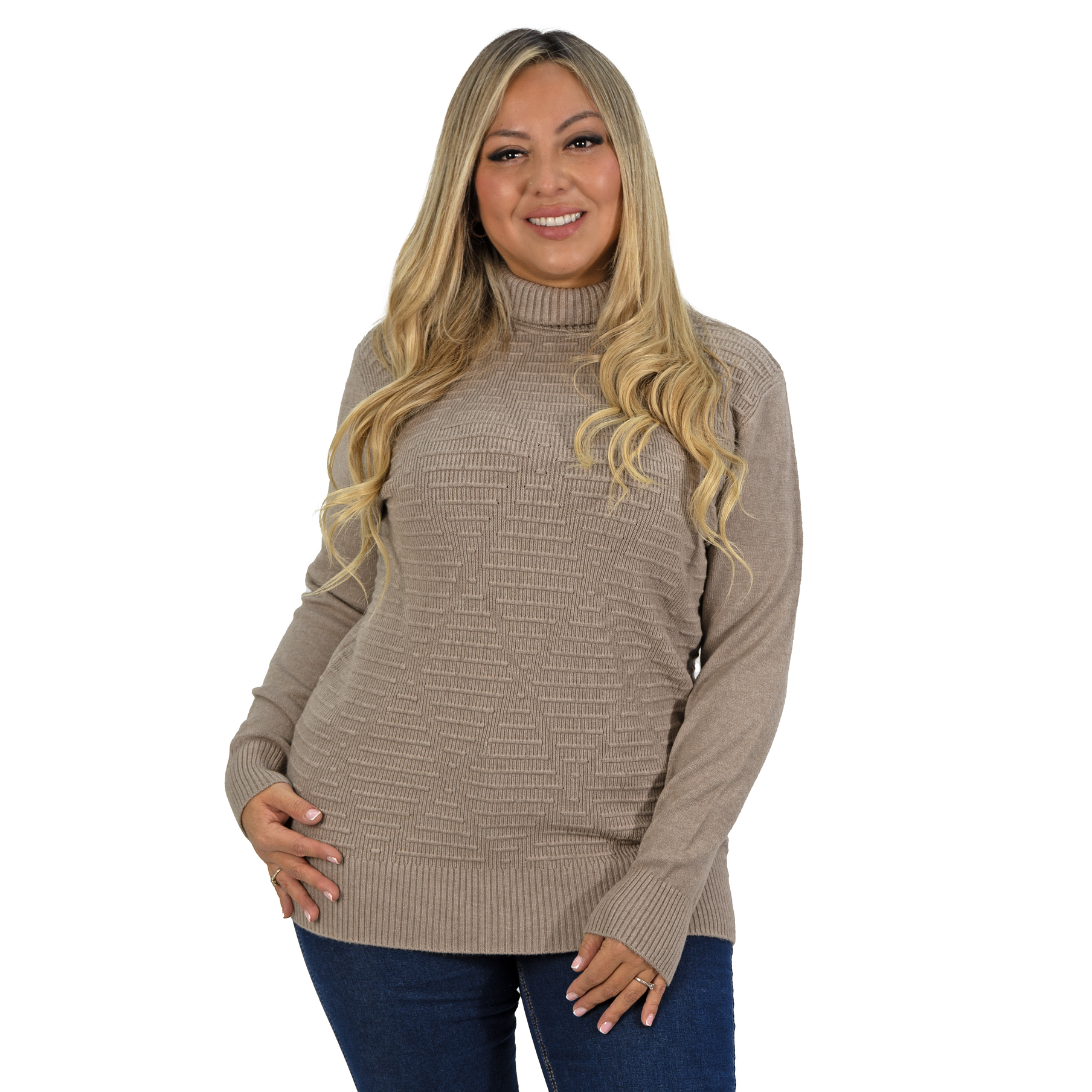 Sweater mujer texturado colores lineas extra linda 4