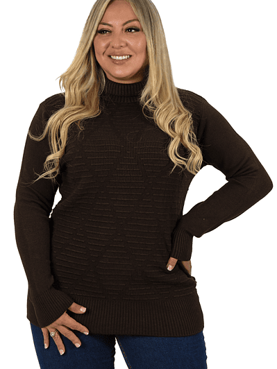 Sweater mujer texturado colores lineas extra linda