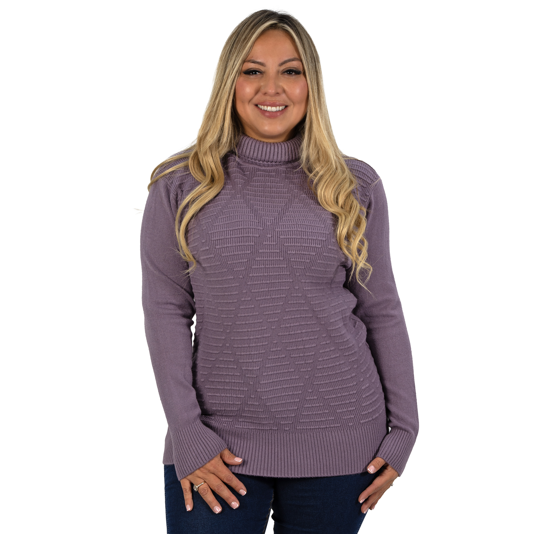 Sweater mujer texturado colores lineas extra linda 15
