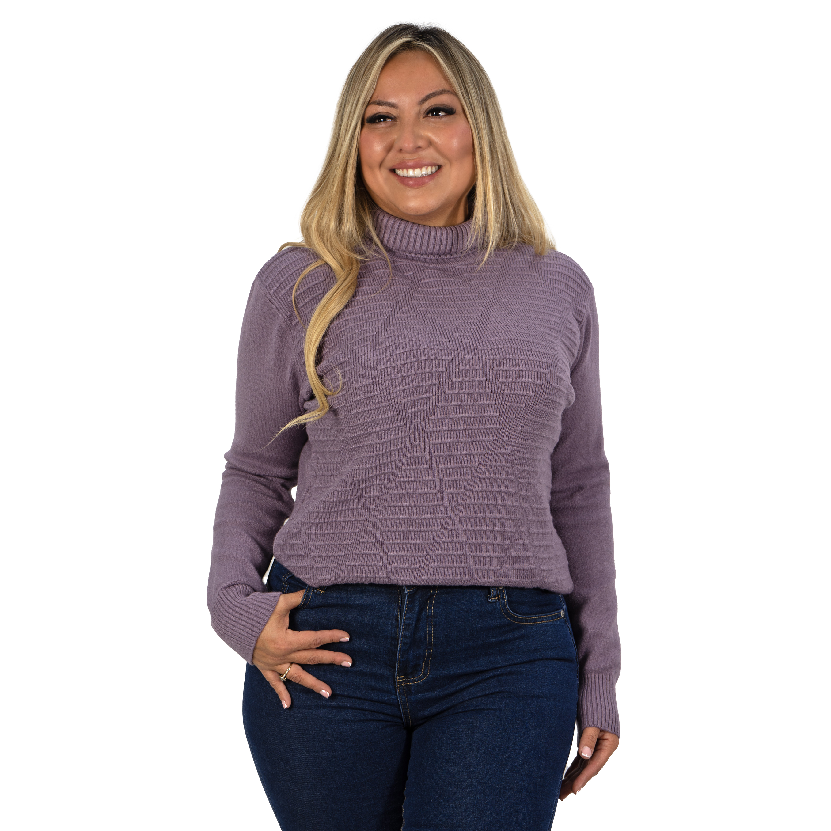 Sweater mujer texturado colores lineas extra linda 17