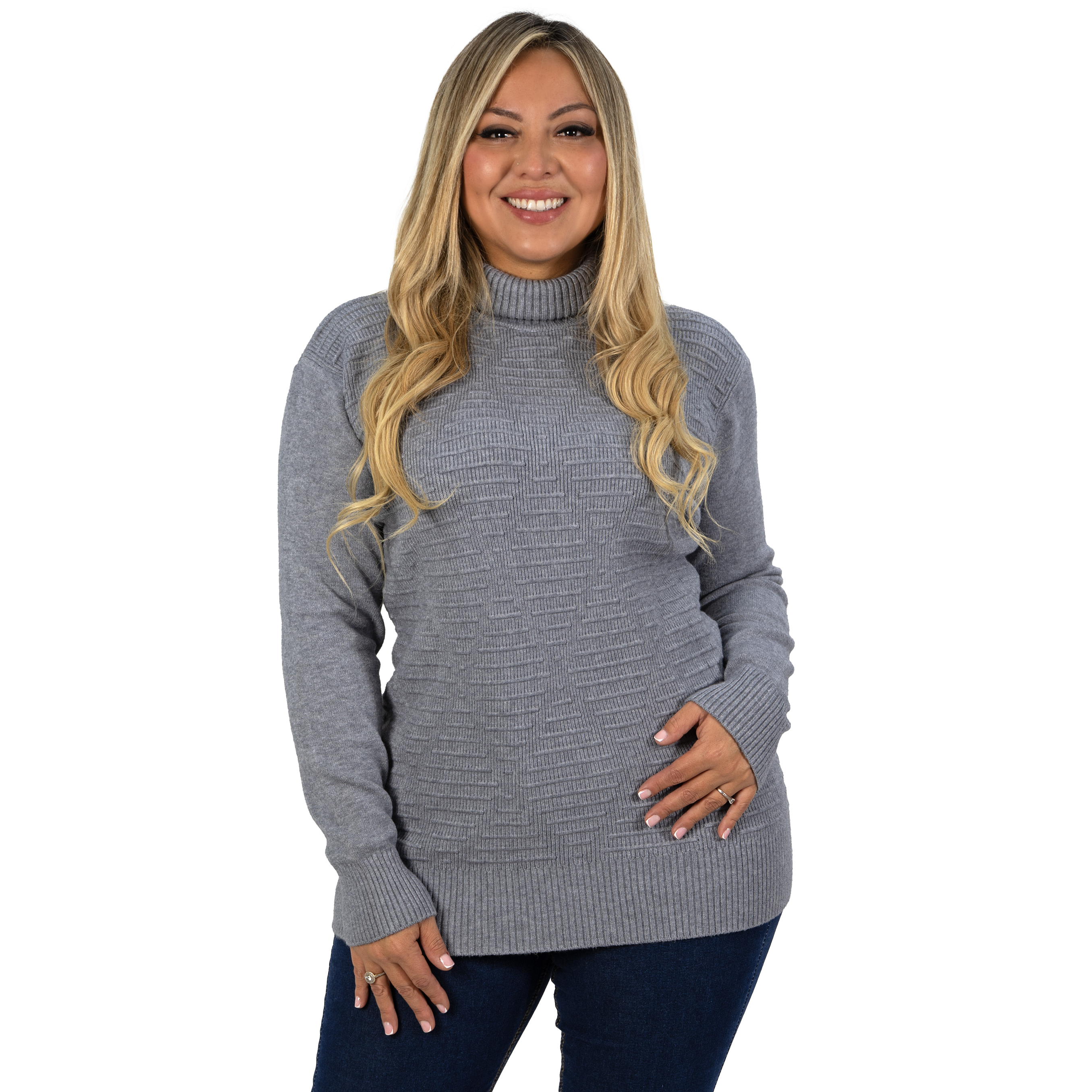 Sweater mujer texturado colores lineas extra linda 26