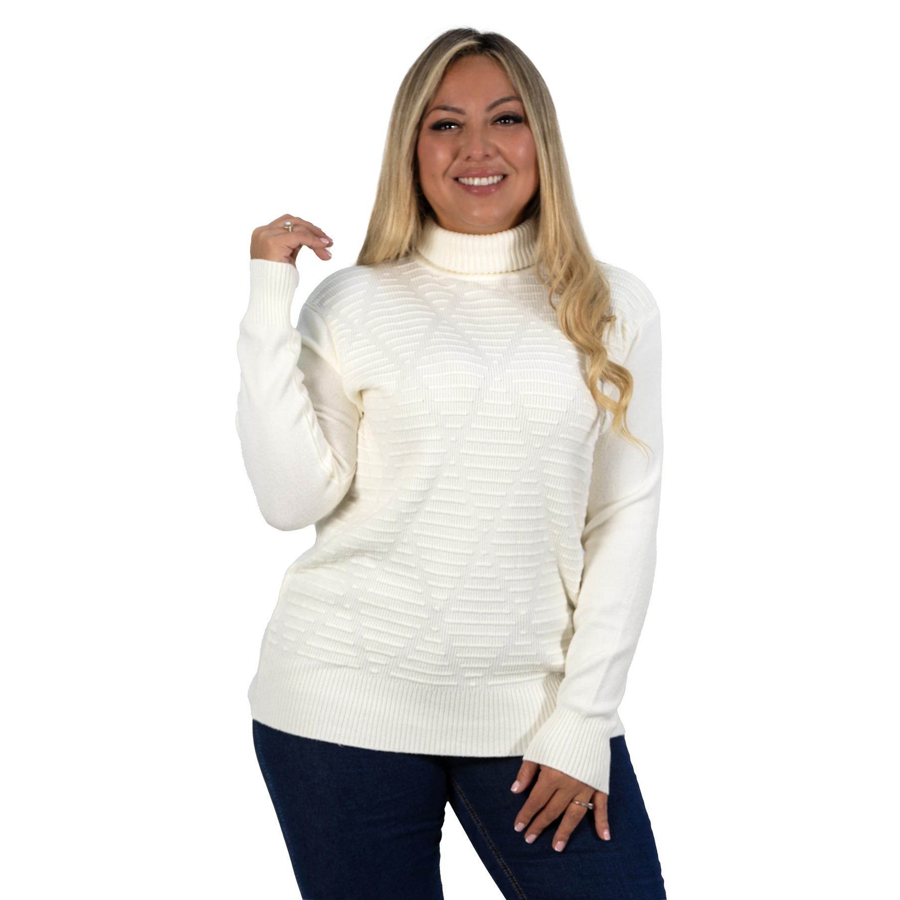 Sweater mujer texturado colores lineas extra linda 18