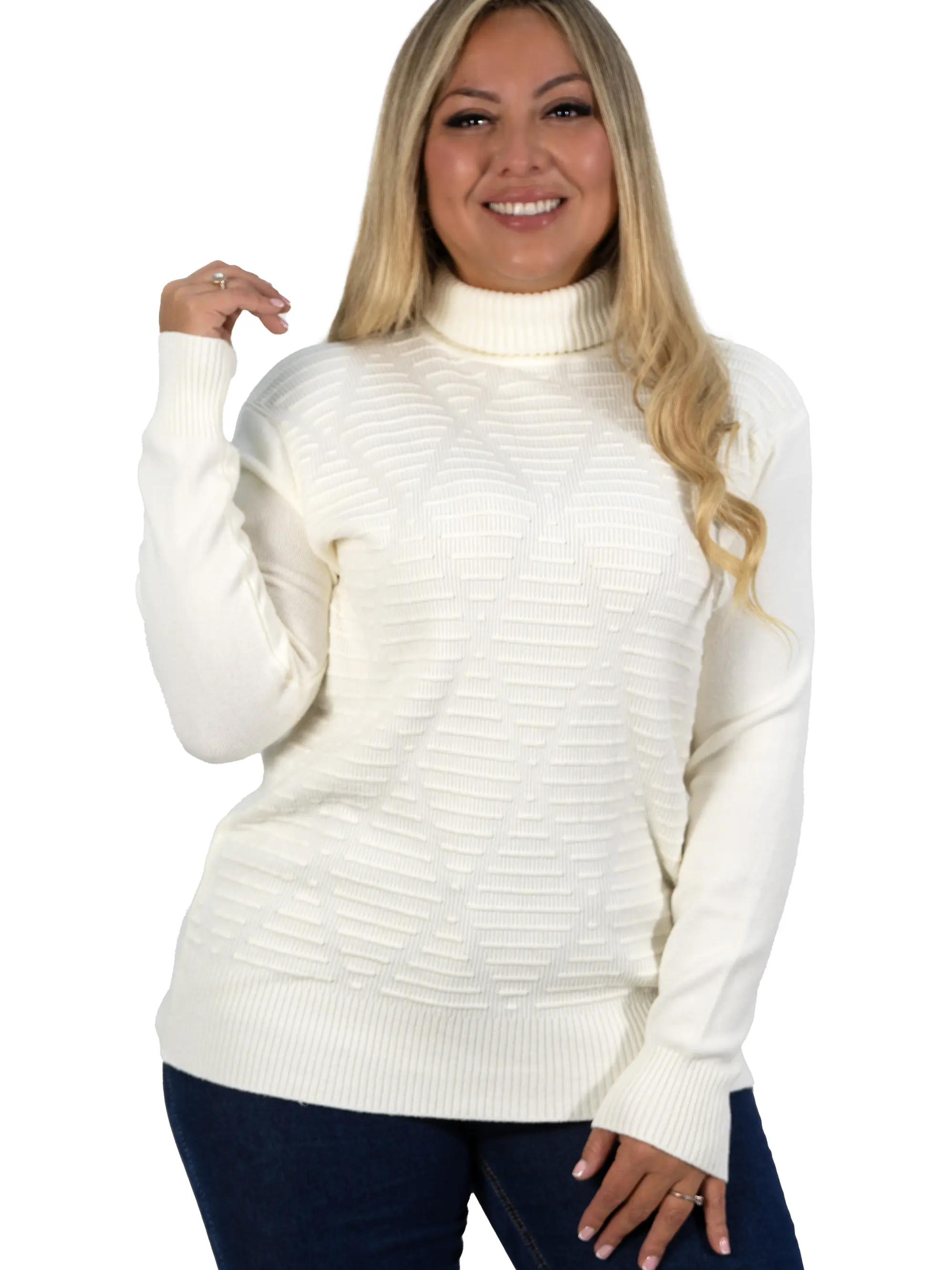 Sweater mujer texturado colores lineas extra linda 18