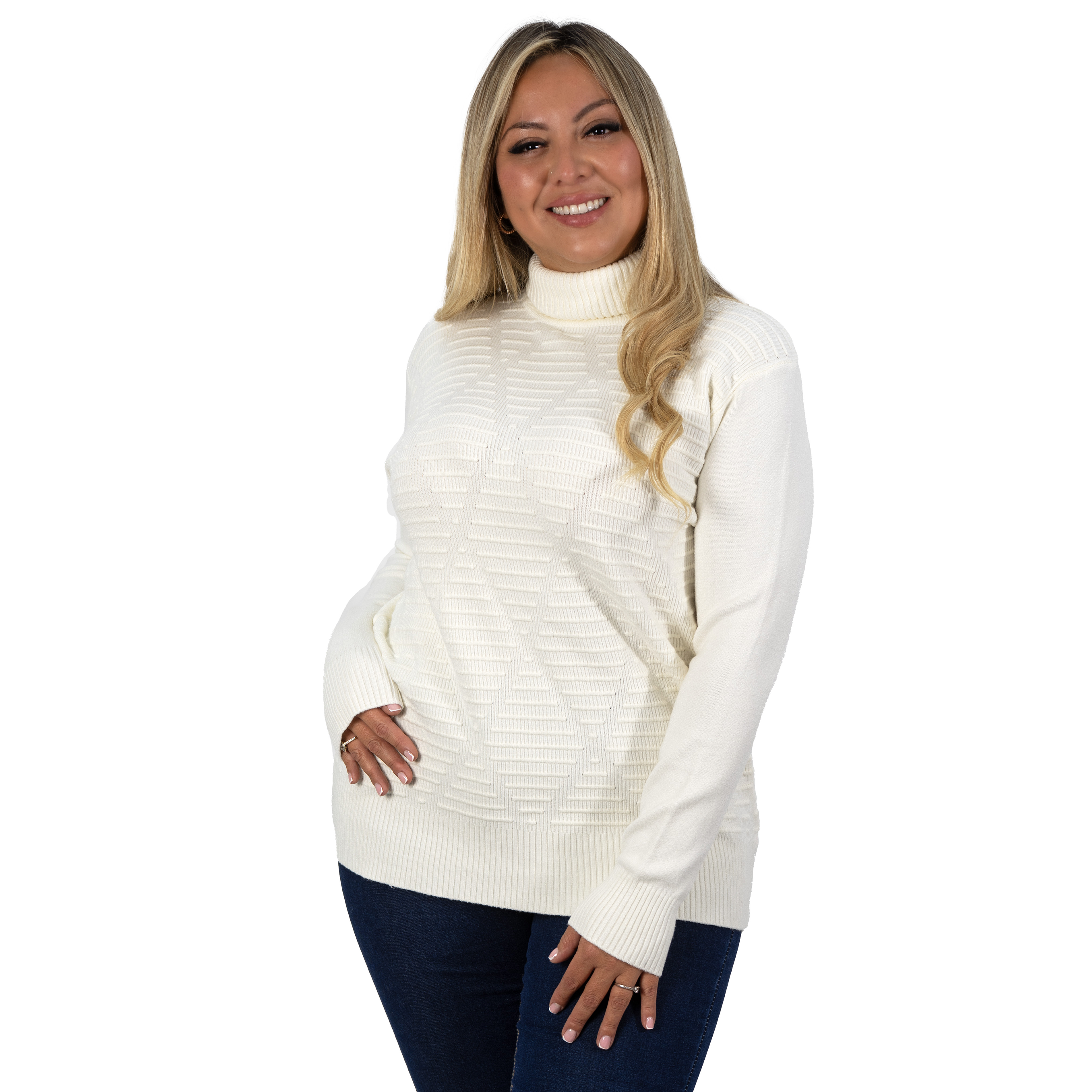 Sweater mujer texturado colores lineas extra linda 19