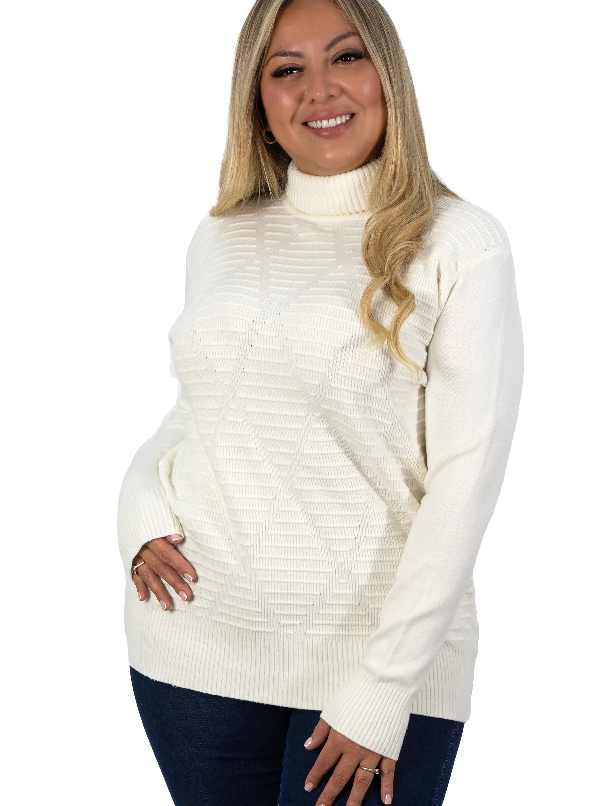 Sweater mujer texturado colores lineas extra linda 19