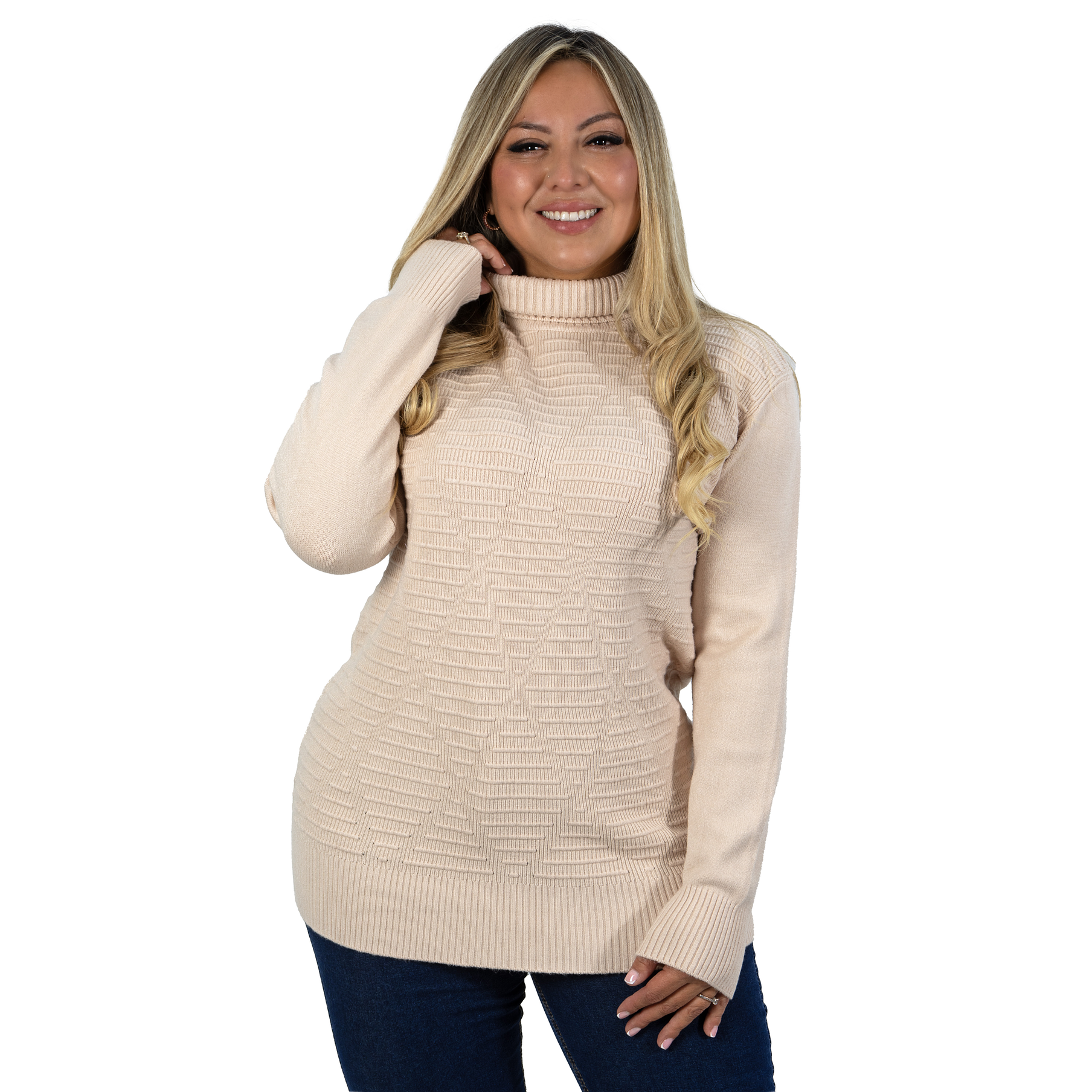 Sweater mujer texturado colores lineas extra linda 21