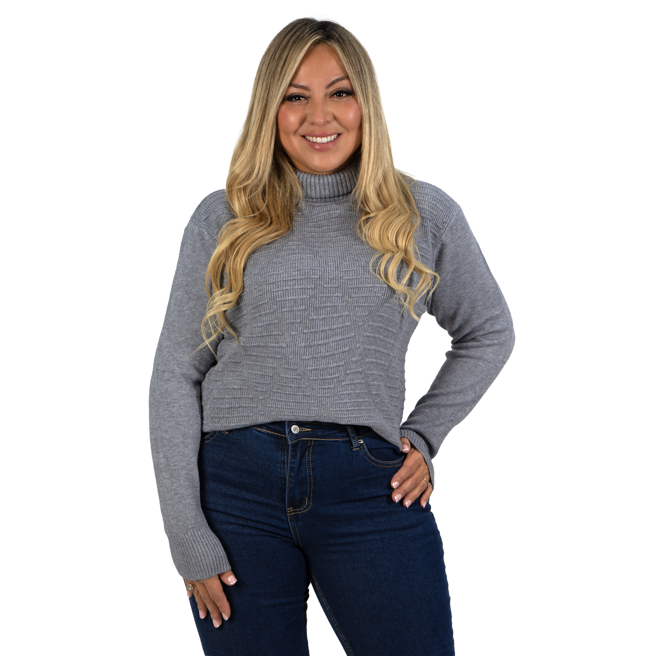 Sweater mujer texturado colores lineas extra linda 25