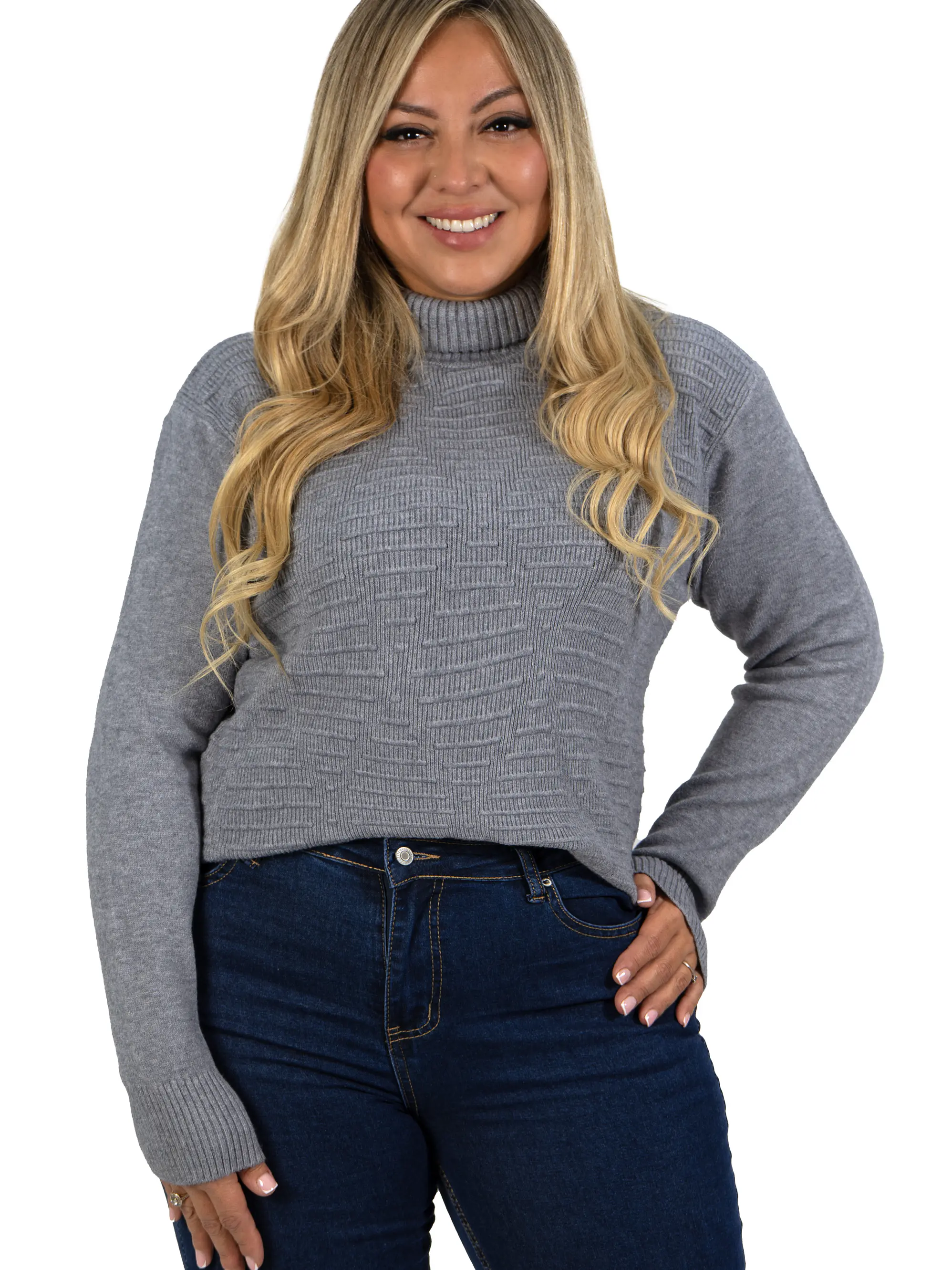 Sweater mujer texturado colores lineas extra linda 25