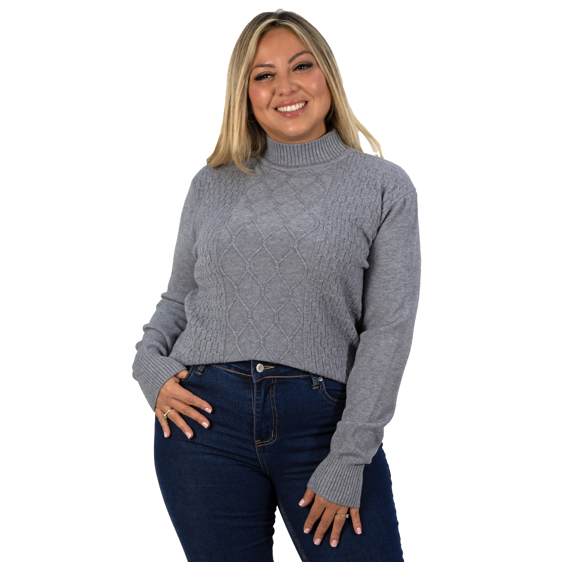 Sweater mujer texturado colores Lineas rombos extra linda 5