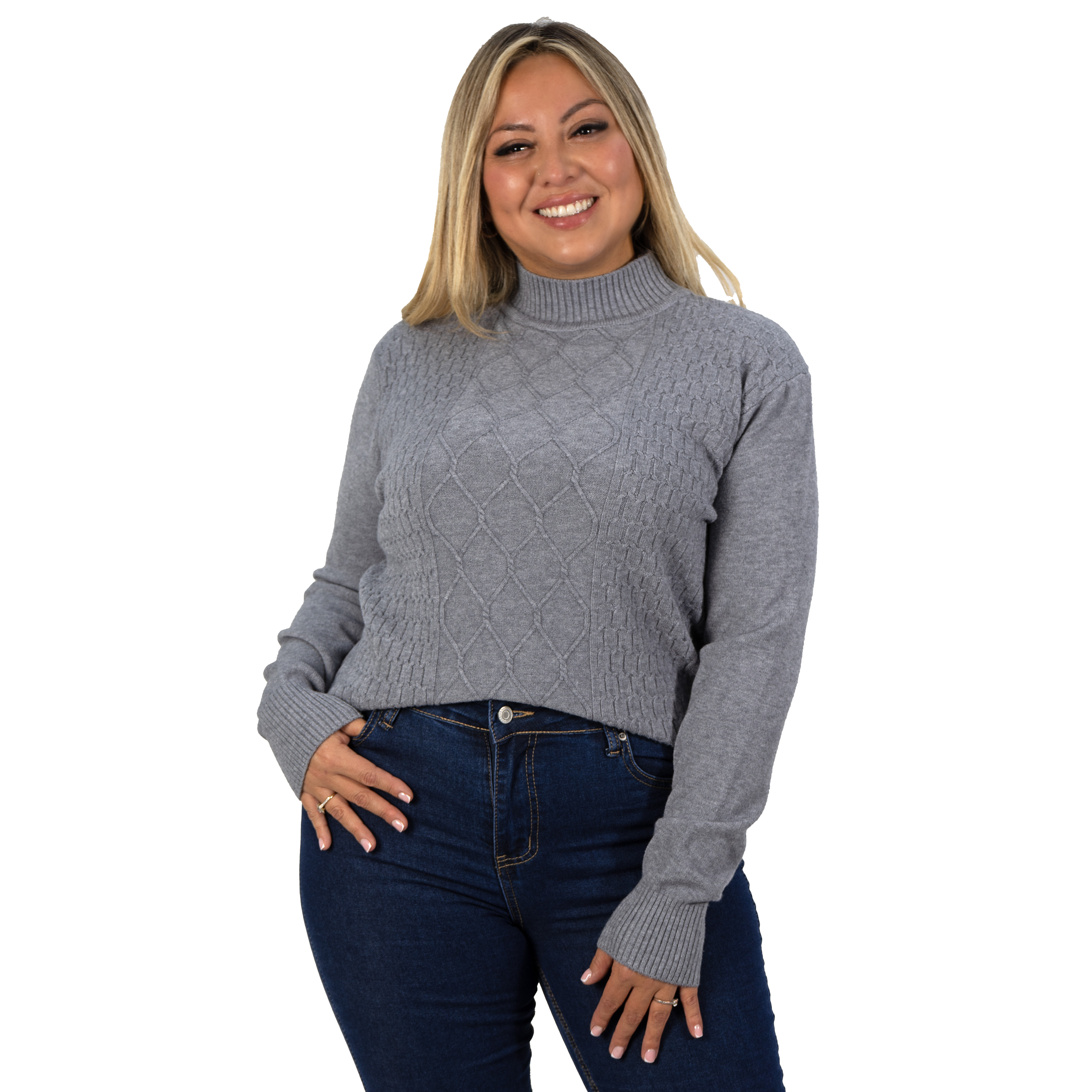Sweater mujer texturado colores Lineas rombos extra linda 5