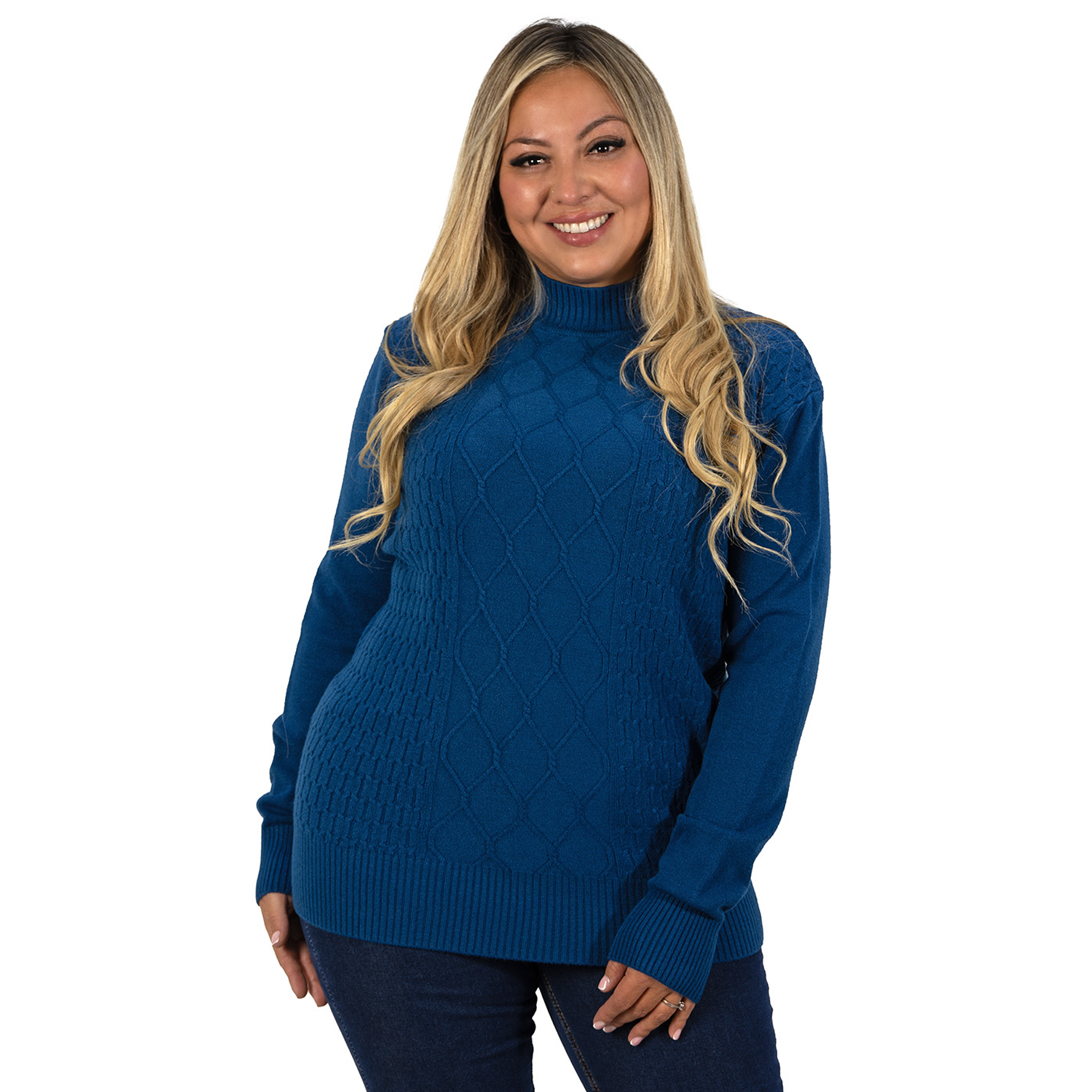 Sweater mujer texturado colores Lineas rombos extra linda 15
