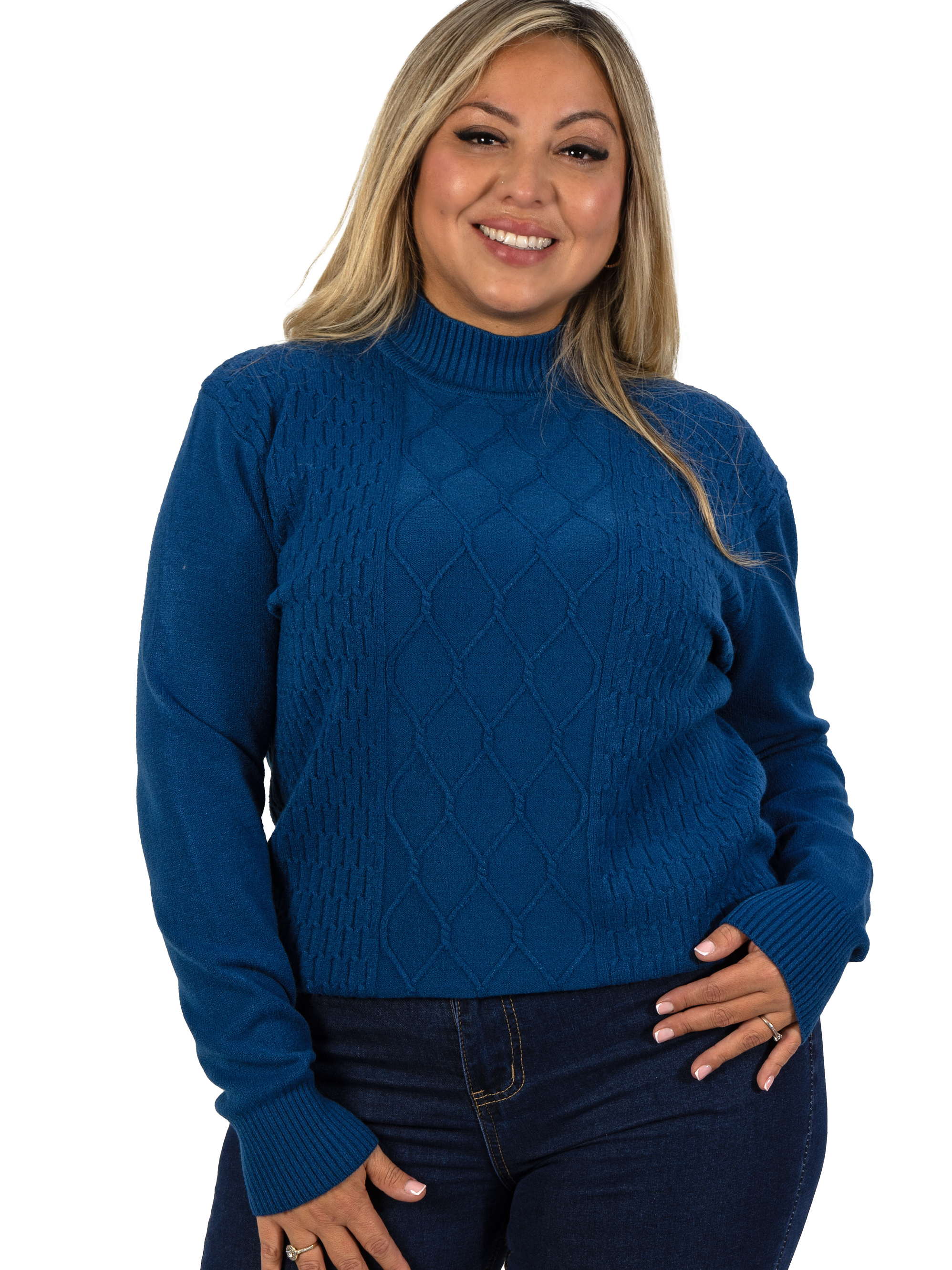 Sweater mujer texturado colores Lineas rombos extra linda 16