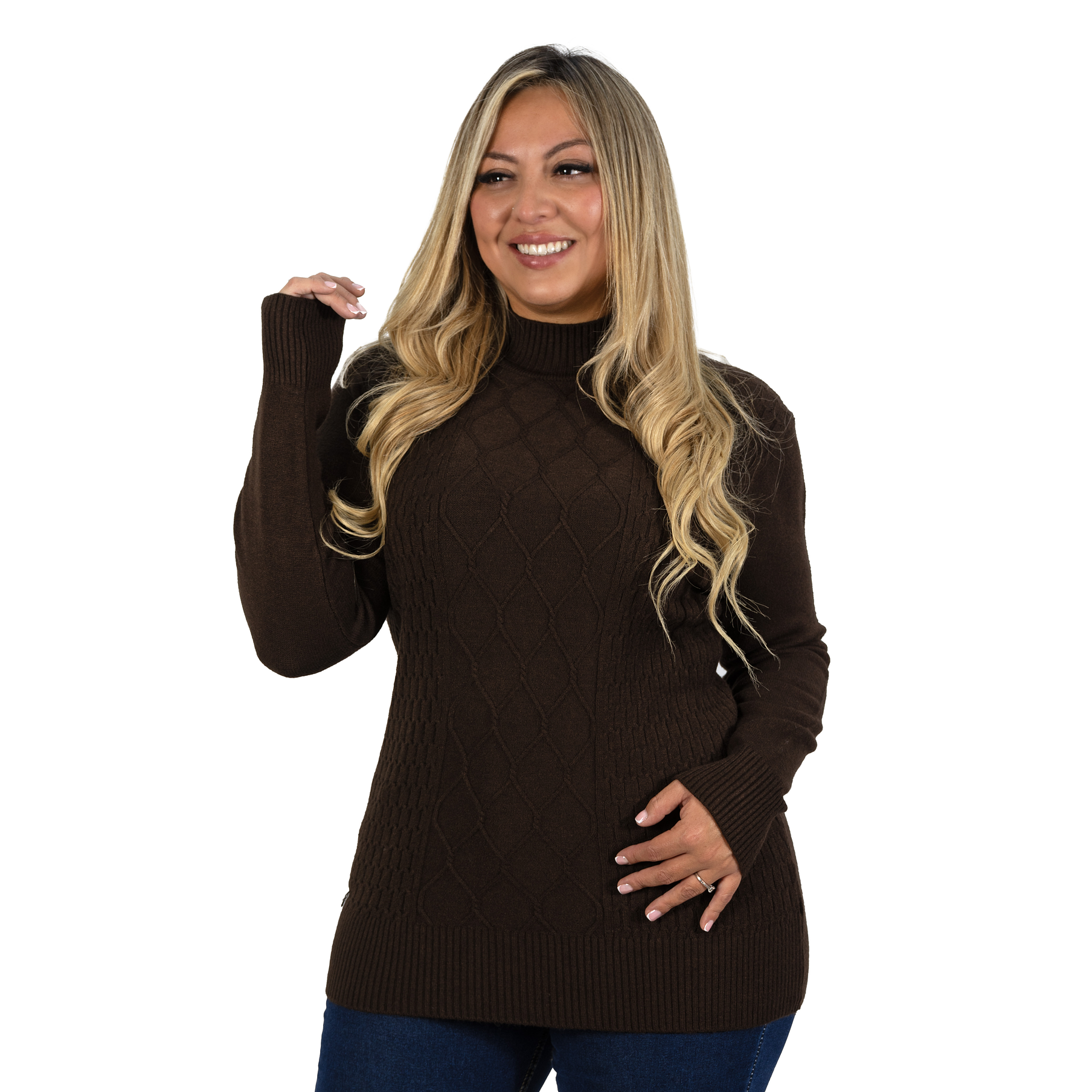 Sweater mujer texturado colores Lineas rombos extra linda 1