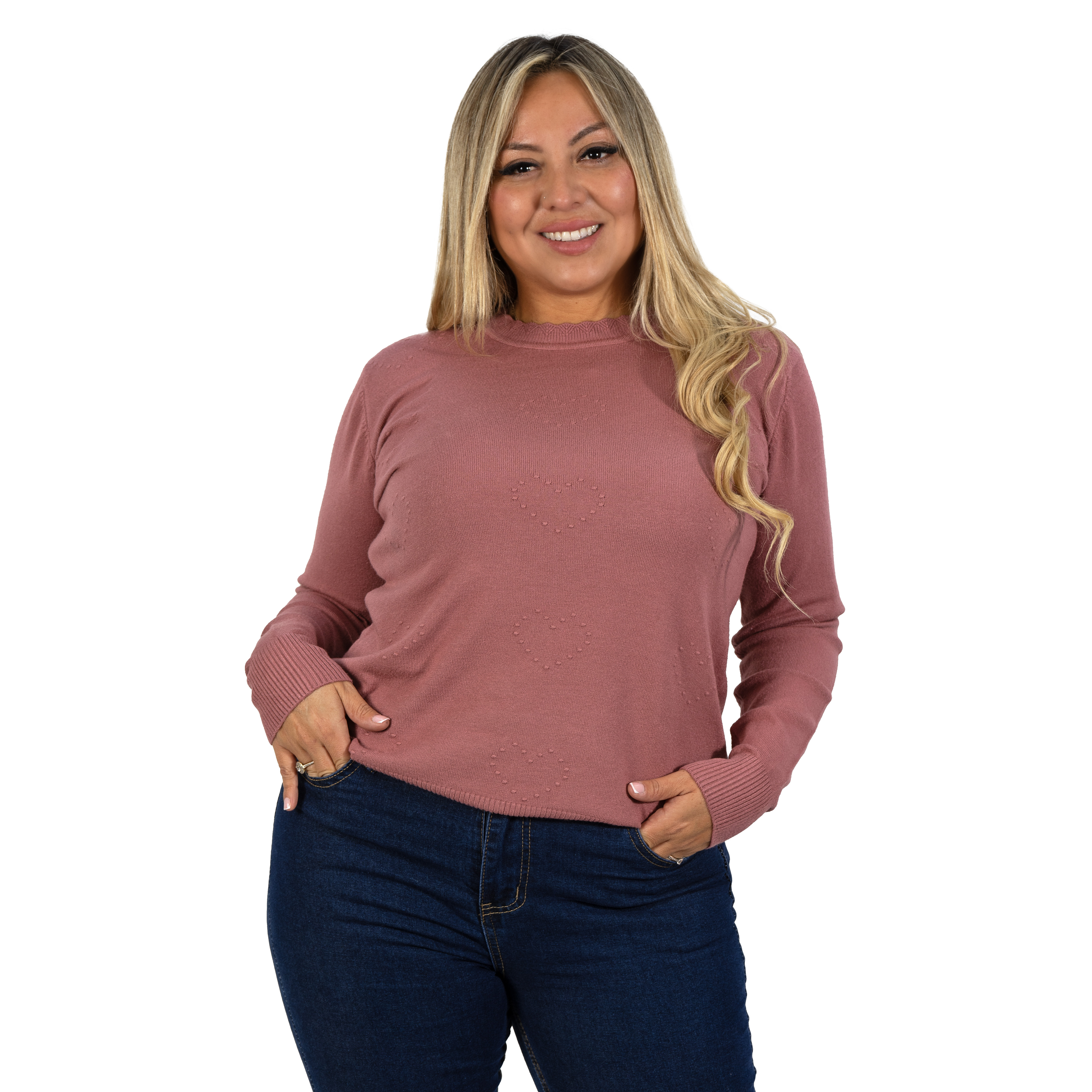 Sweater mujer texturado colores corazones Extra linda 20