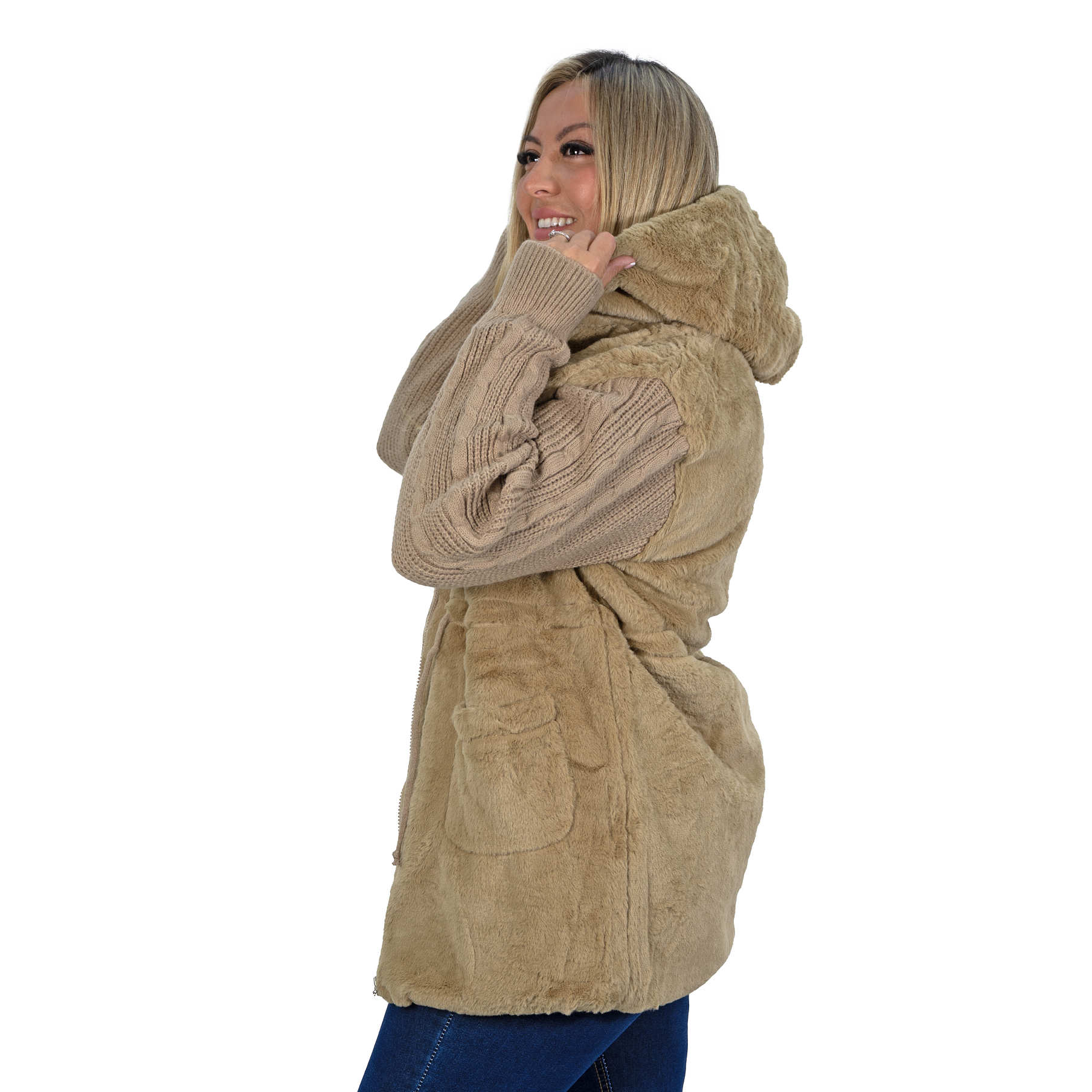 Polerón abrigo peludo lana largo colores 3