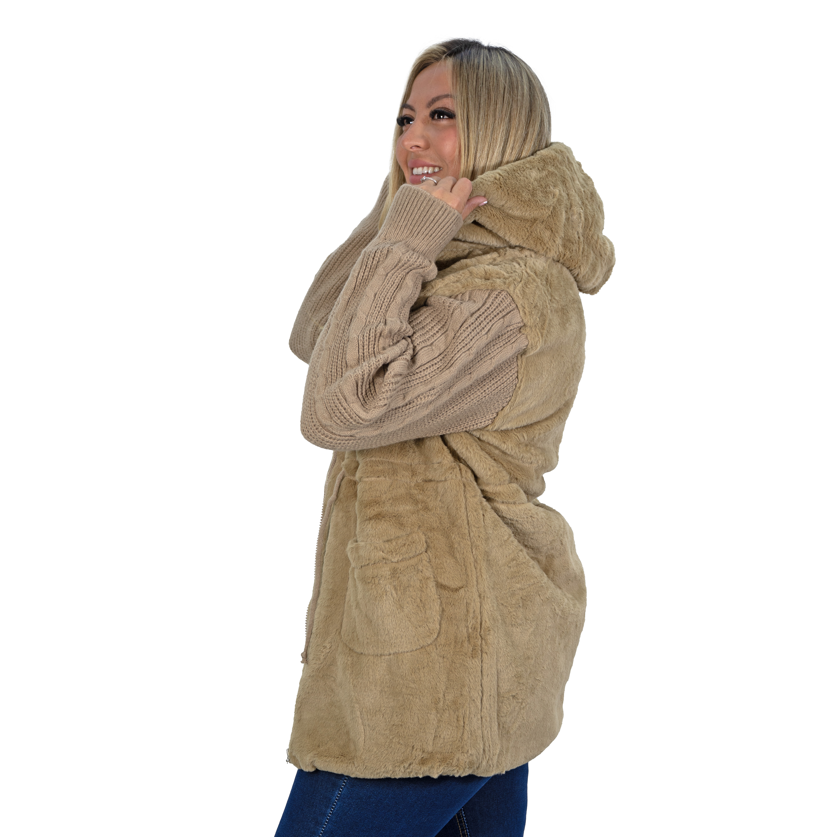 Polerón abrigo peludo lana largo colores 3